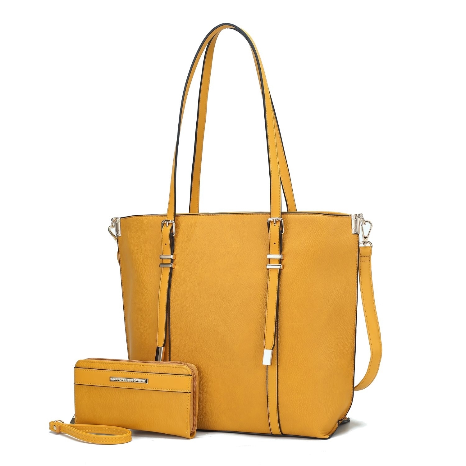 MKF Collection Emery Vegan Leather Women's Tote Bag With Wallet By Mia K - 2 Pieces - Yellow