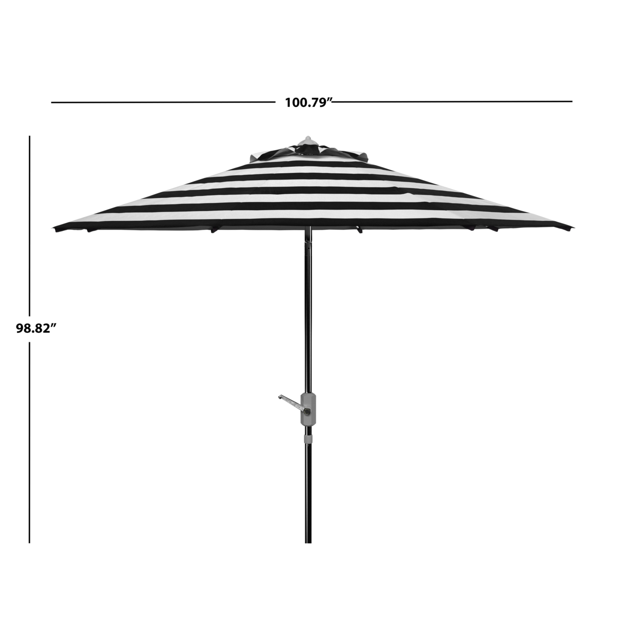 SAFAVIEH Outdoor Collection Iris Fashion Line 9-Foot Tilt Umbrella Black / White PAT8004E