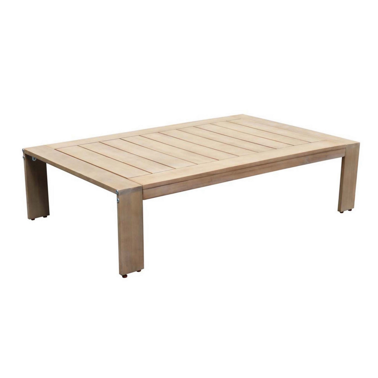 Neji 51 Inch Coffee Table, Natural Brown Acacia Wood Frame, Plank Surface- Saltoro Sherpi
