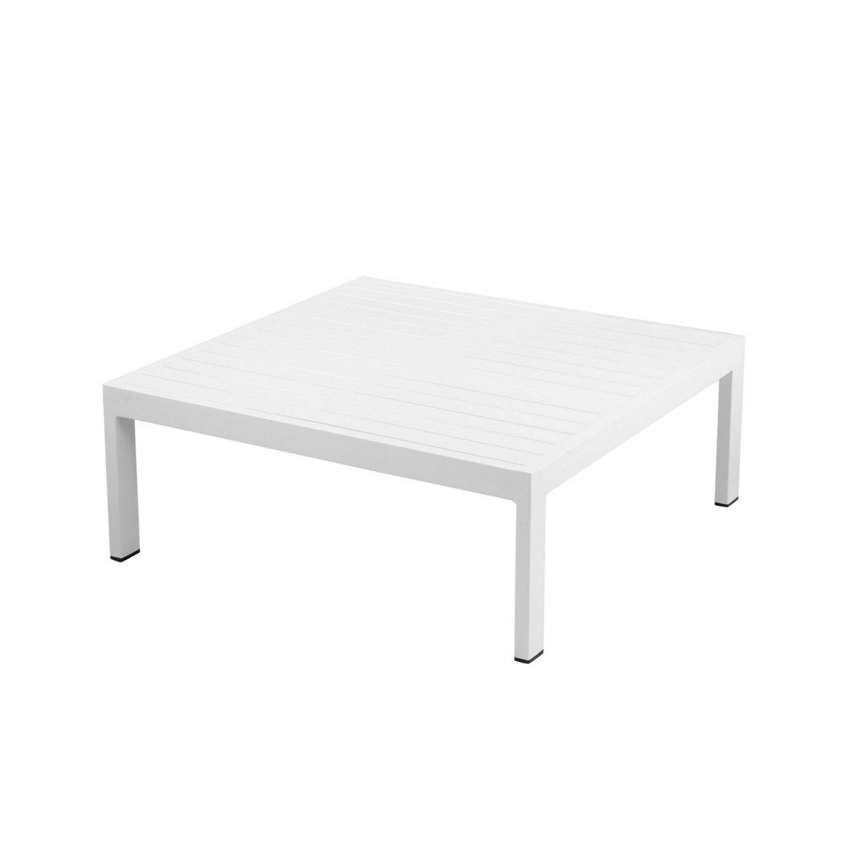 Cilo 32 Inch Outdoor Coffee Table, White Aluminum Frame, Rectangular Design- Saltoro Sherpi
