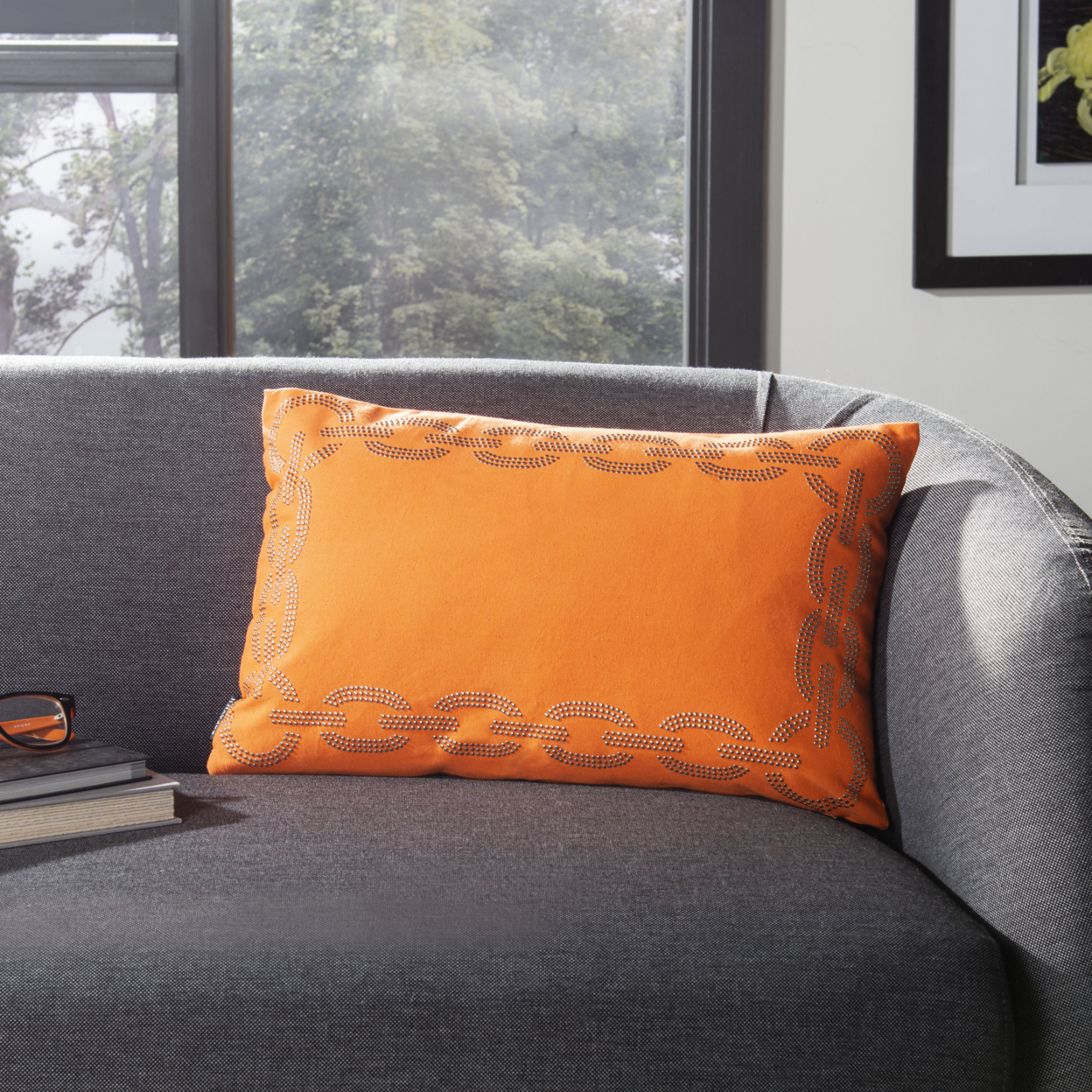 SAFAVIEH Sibine Pillow Set Of 2 Orange PIL156C-1220-SET2