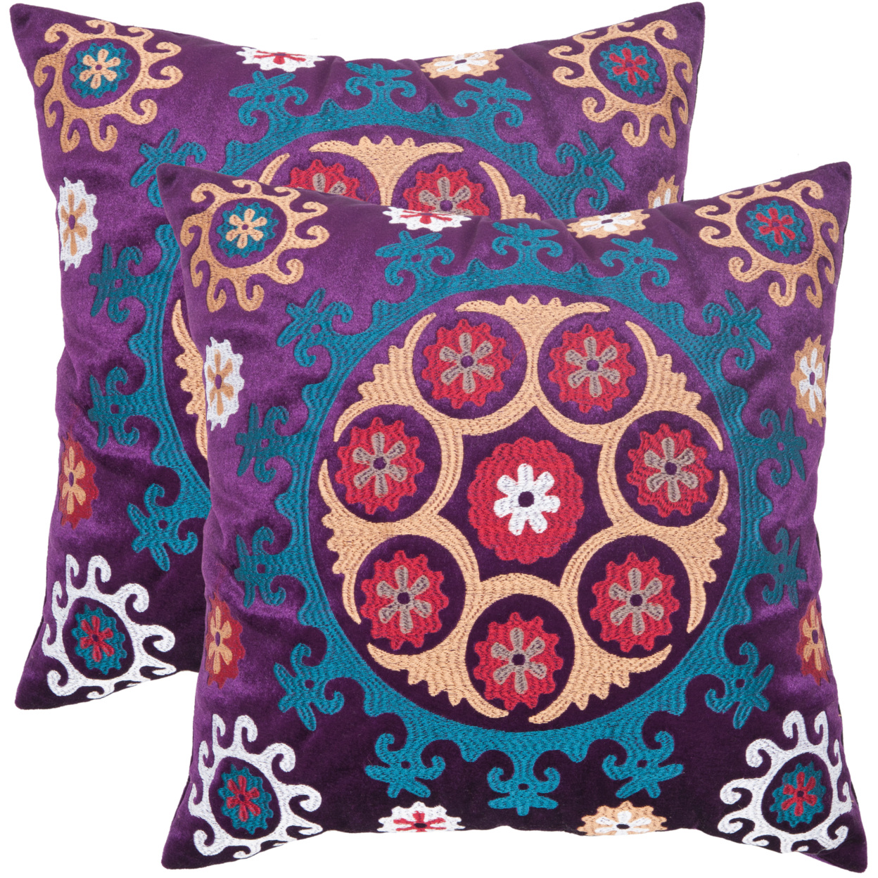 SAFAVIEH Vanessa Pillow Set Of 2 Gold / Purple PIL164A-2222-SET2