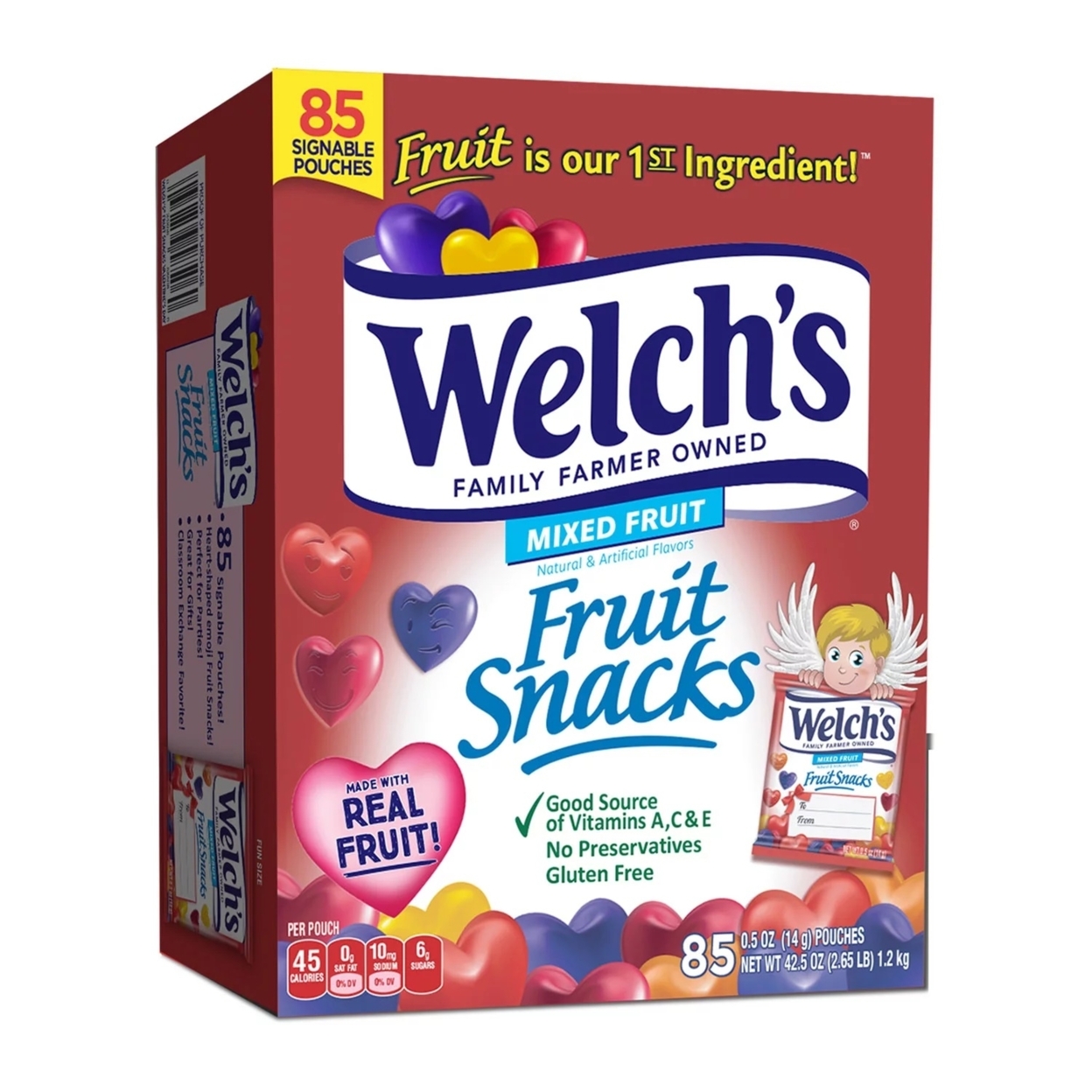 Welch’s Valentine’s Fruit Snacks, 0.5 Ounce (Pack Of 85)