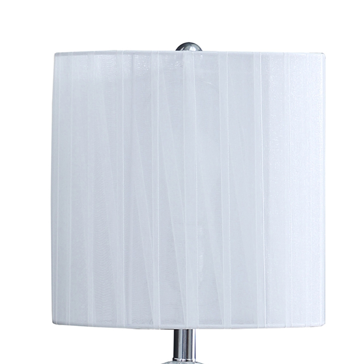 20 Inch Glass Table Lamp, 9W LED, 3 Way Switch, Egg Shape, Silver- Saltoro Sherpi