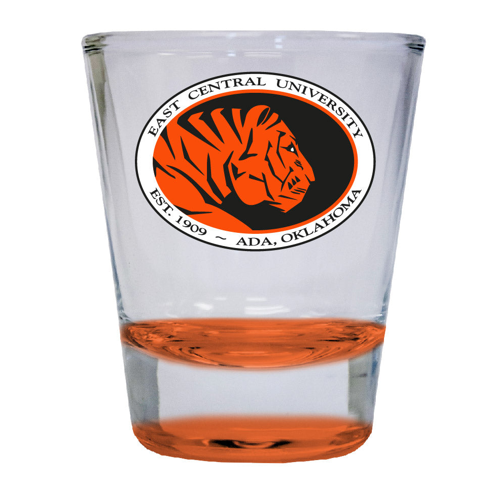 East Central University Tigers 2 Ounce Color Etched Shot Glasses - Orange, 1