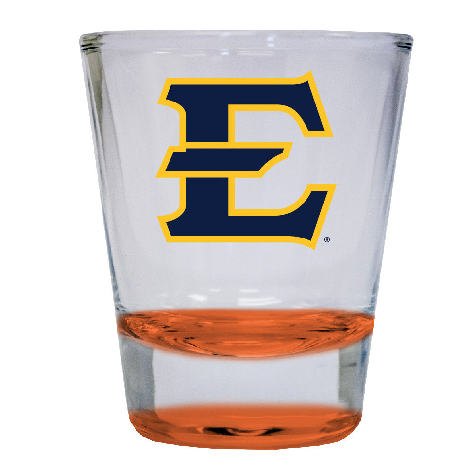 East Tennessee State University 2 Ounce Color Etched Shot Glasses - Orange, 1
