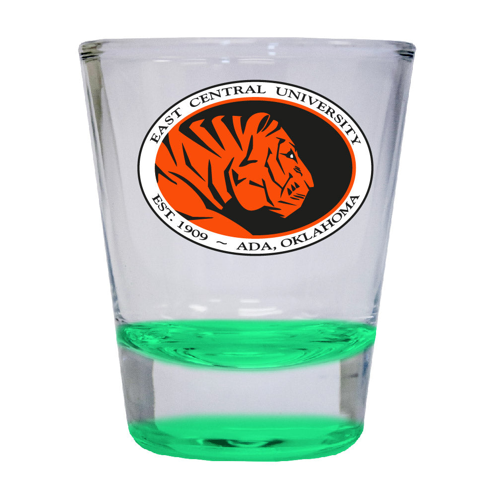 East Central University Tigers 2 Ounce Color Etched Shot Glasses - All Colors, 4-Pack