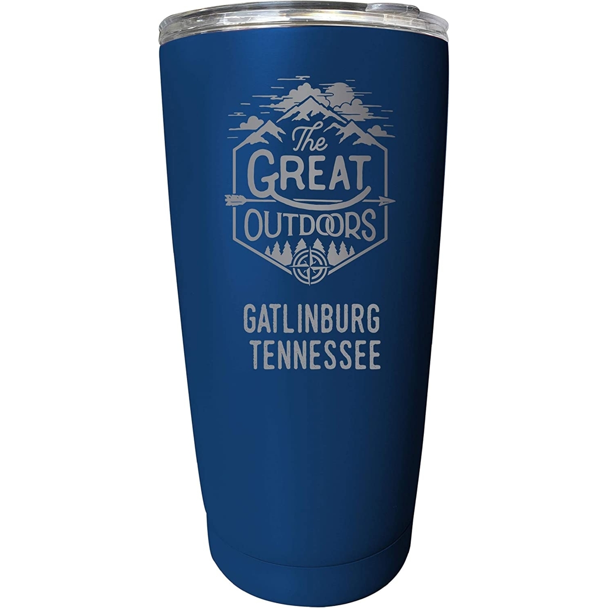 Gatlinburg Tennessee Etched 16 Oz Stainless Steel Insulated Tumbler Outdoor Adventure Design - Navy