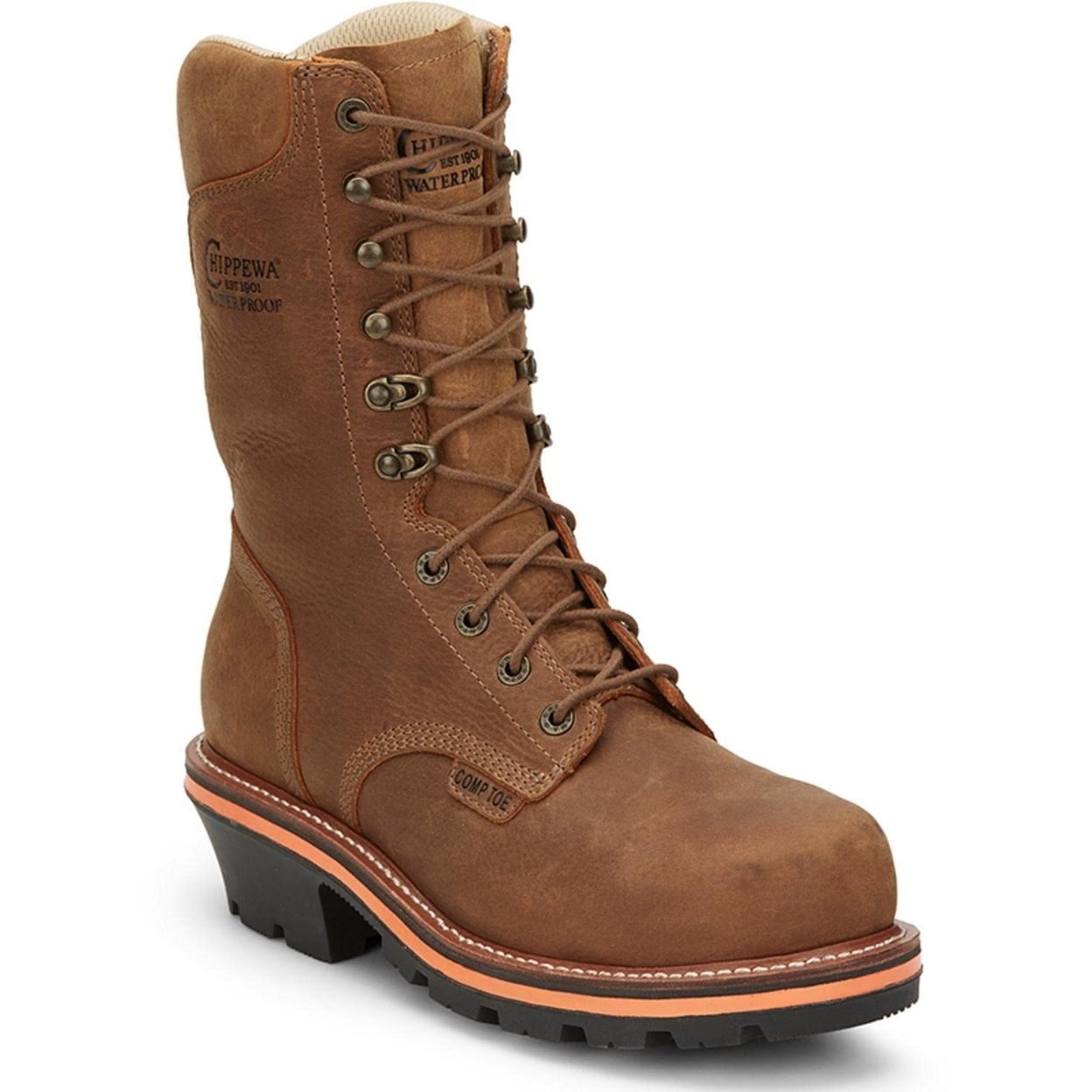 Chippewa Men's 10 Thunderstruck Logger Waterproof Composite Toe Insulated Lace-Up Work Boot Brown - TH1030 ONE SIZE TAN - TAN, 10.5-2E