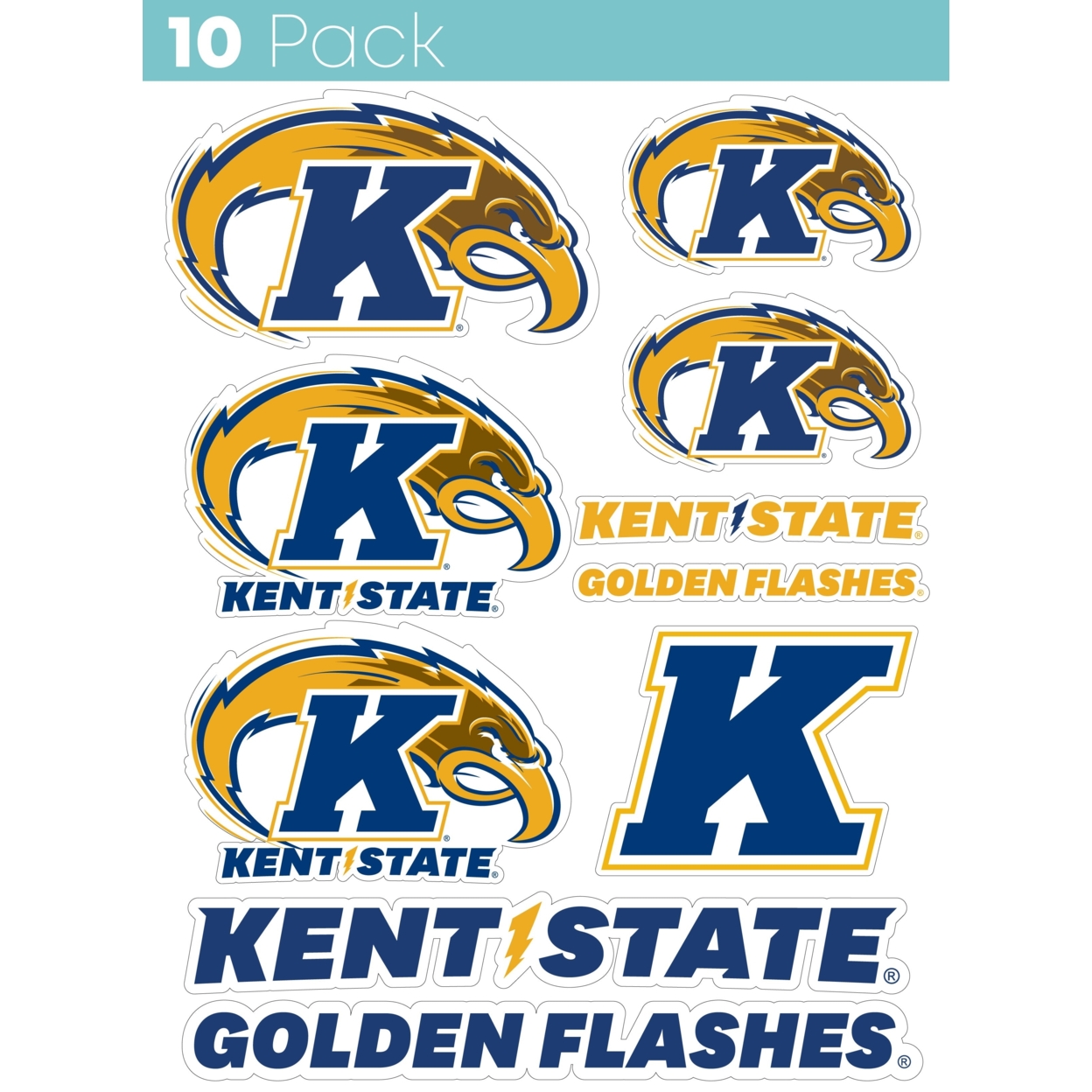 Kent State University 10 Pack Collegiate Vinyl Decal StickerÂ 