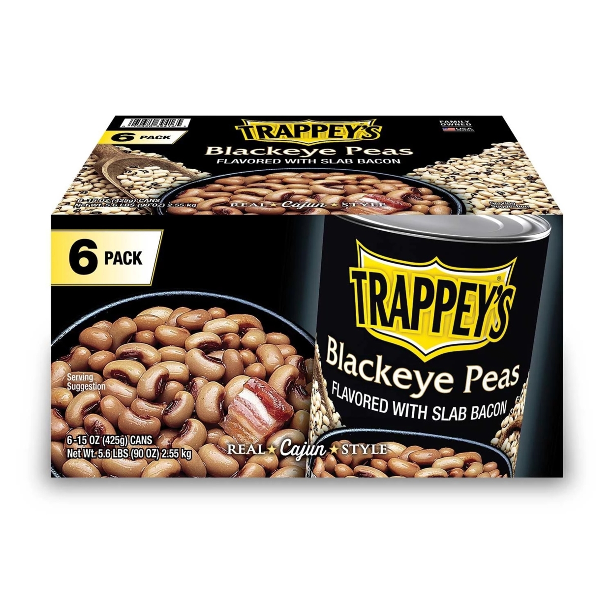 Trappey's Blackeye Peas With Bacon, 15 Ounce (Pack Of 6)
