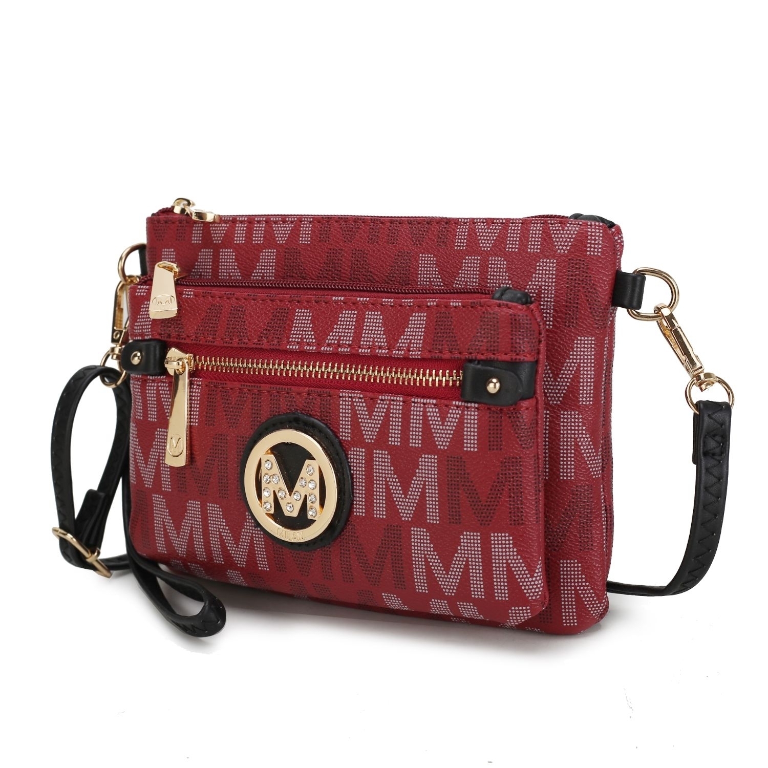 MKF Collection Camren M Signature Crossbody Handbag By Mia K. - Burgundy