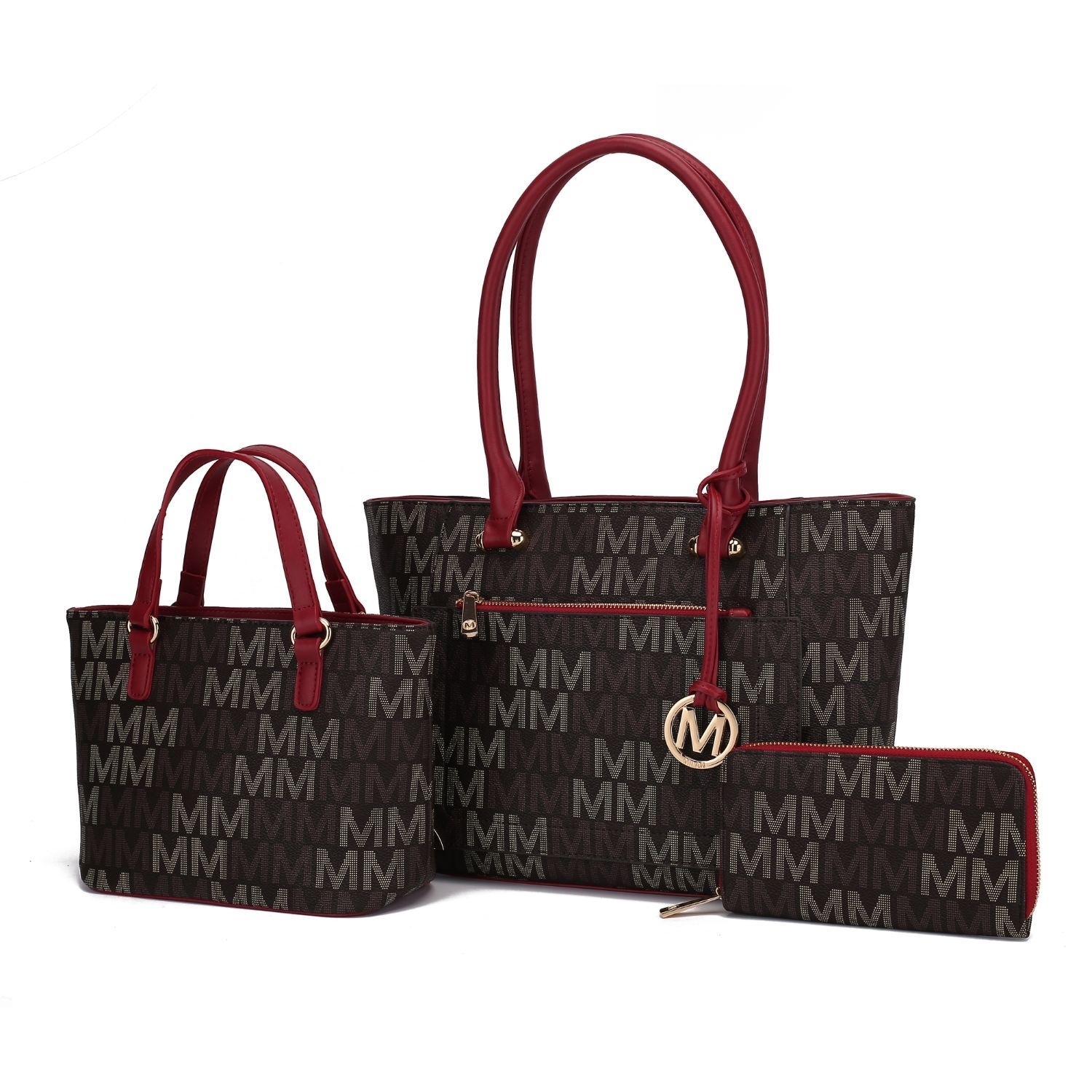 MKF Collection Lady II M Signature Tote Handbag & Wallet Set By Mia K. - Red