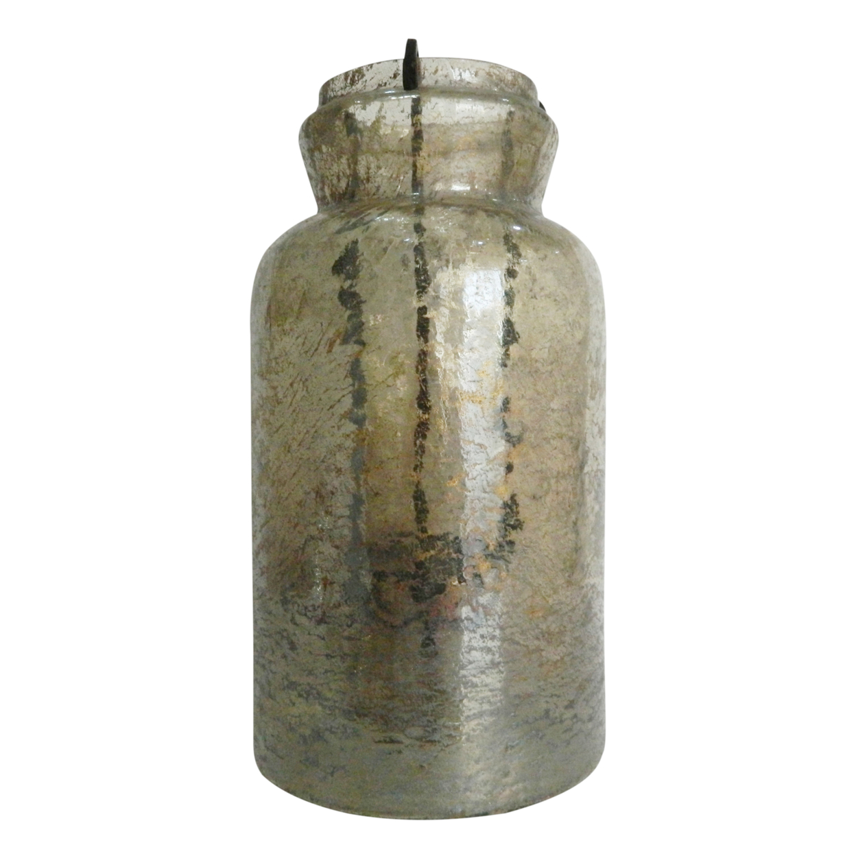 15 Inch Classic Candle Holder, Rustic Glass Jar, Farmhouse Design, Brown- Saltoro Sherpi