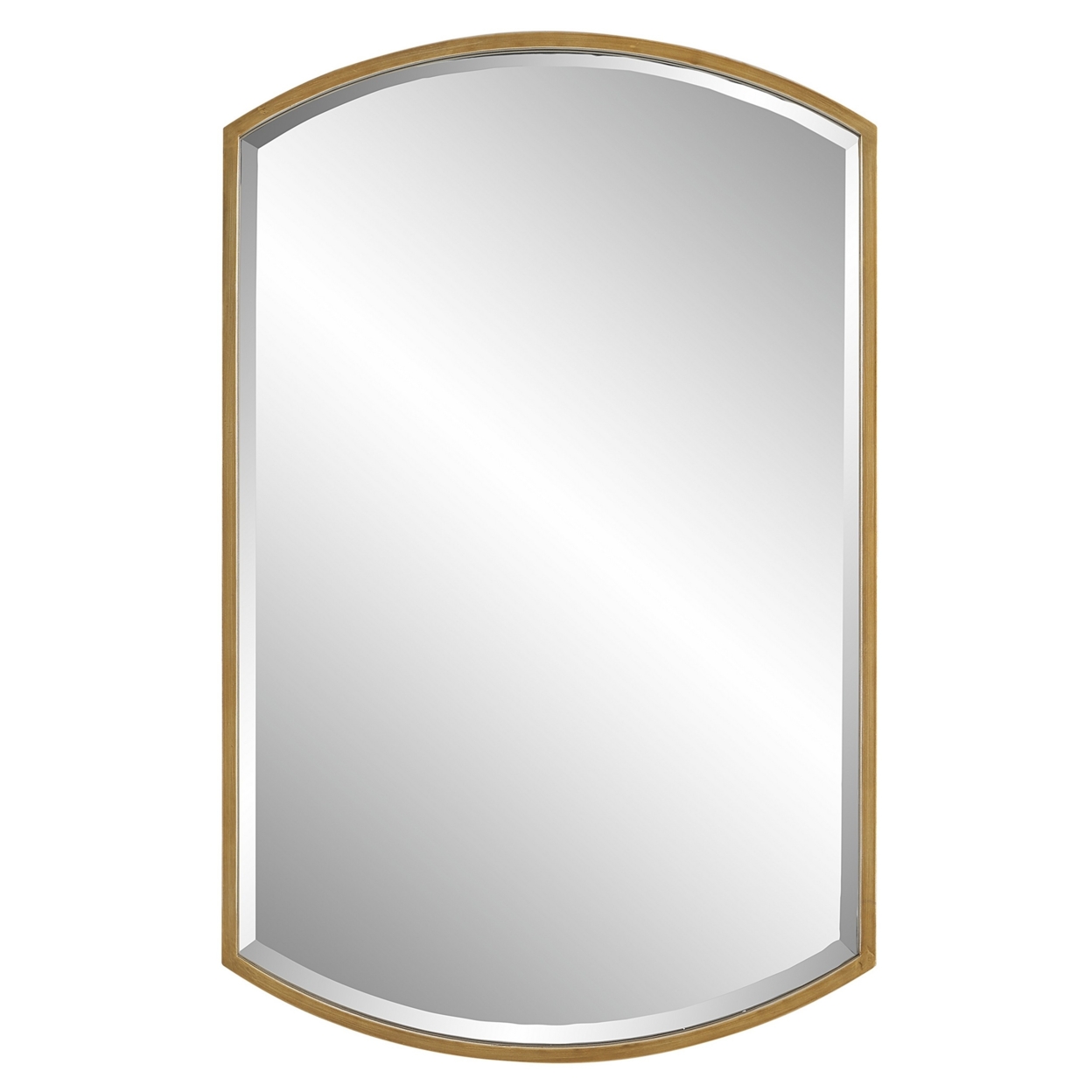 22 X 35 Modern Rectangular Mirror With Arches And Bevels, Gold, Silver- Saltoro Sherpi