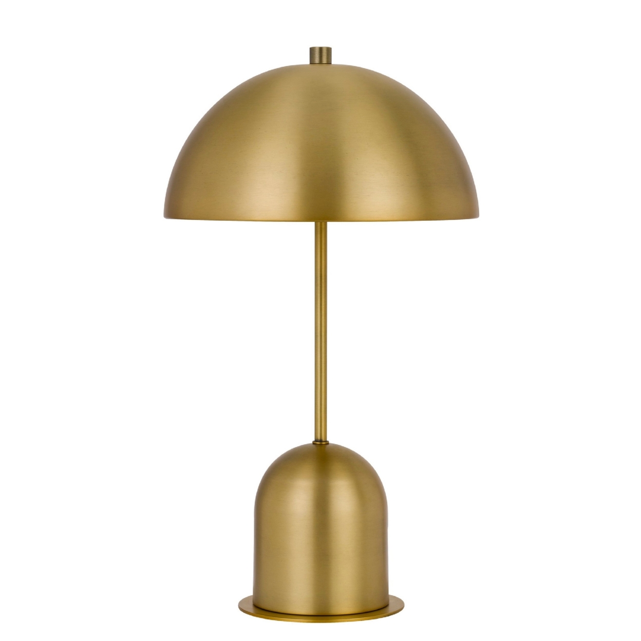 20 Inch Metal Accent Table Lamp With Dome Shade, Brass-Saltoro Sherpi