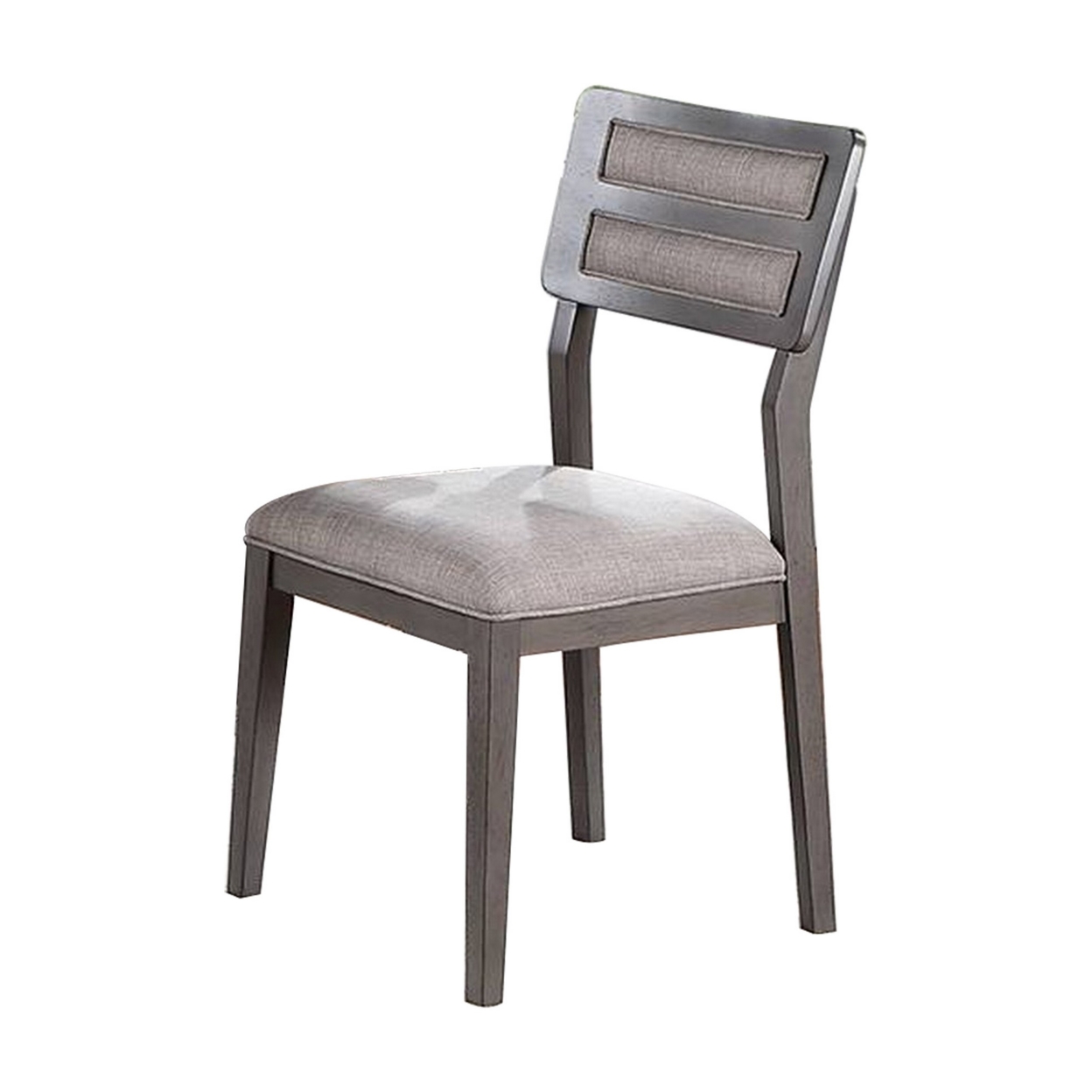 Kya 21 Inch Modern Dining Chair, Ladder Back, Gray Seat, Set Of 2, Gray- Saltoro Sherpi