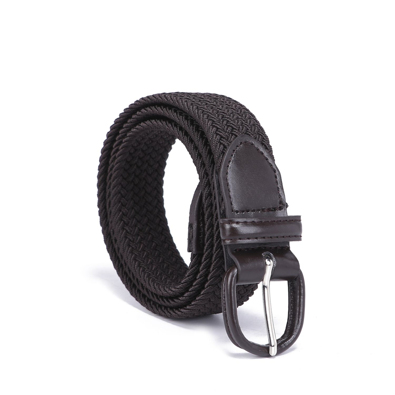 MKF Collection Elia & Elenis Woven Adjustable Belt By Mia K - Brown Elia, Medium