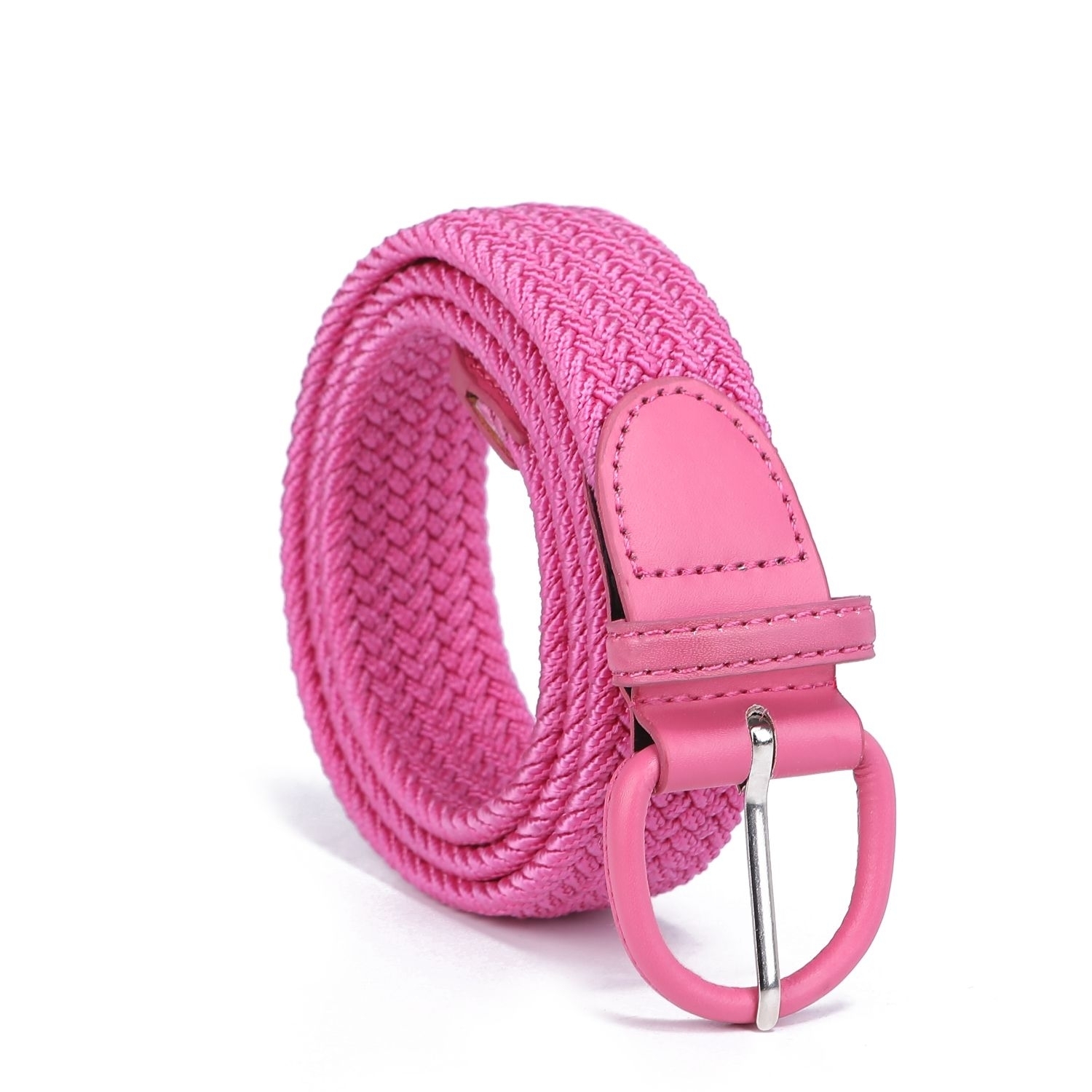 MKF Collection Elia & Elenis Woven Adjustable Belt By Mia K - Pink Elia, Medium