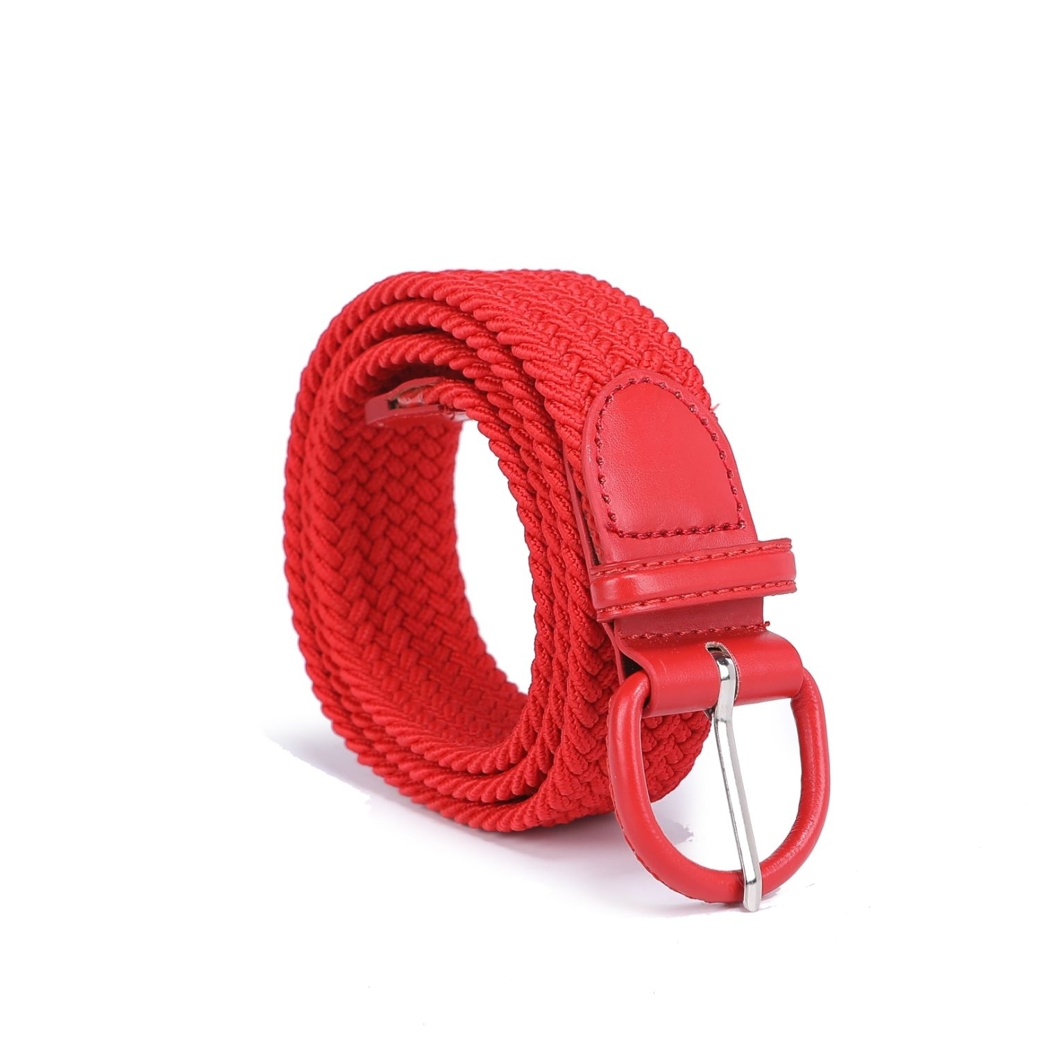 MKF Collection Elia & Elenis Woven Adjustable Belt By Mia K - Red Elia, Large