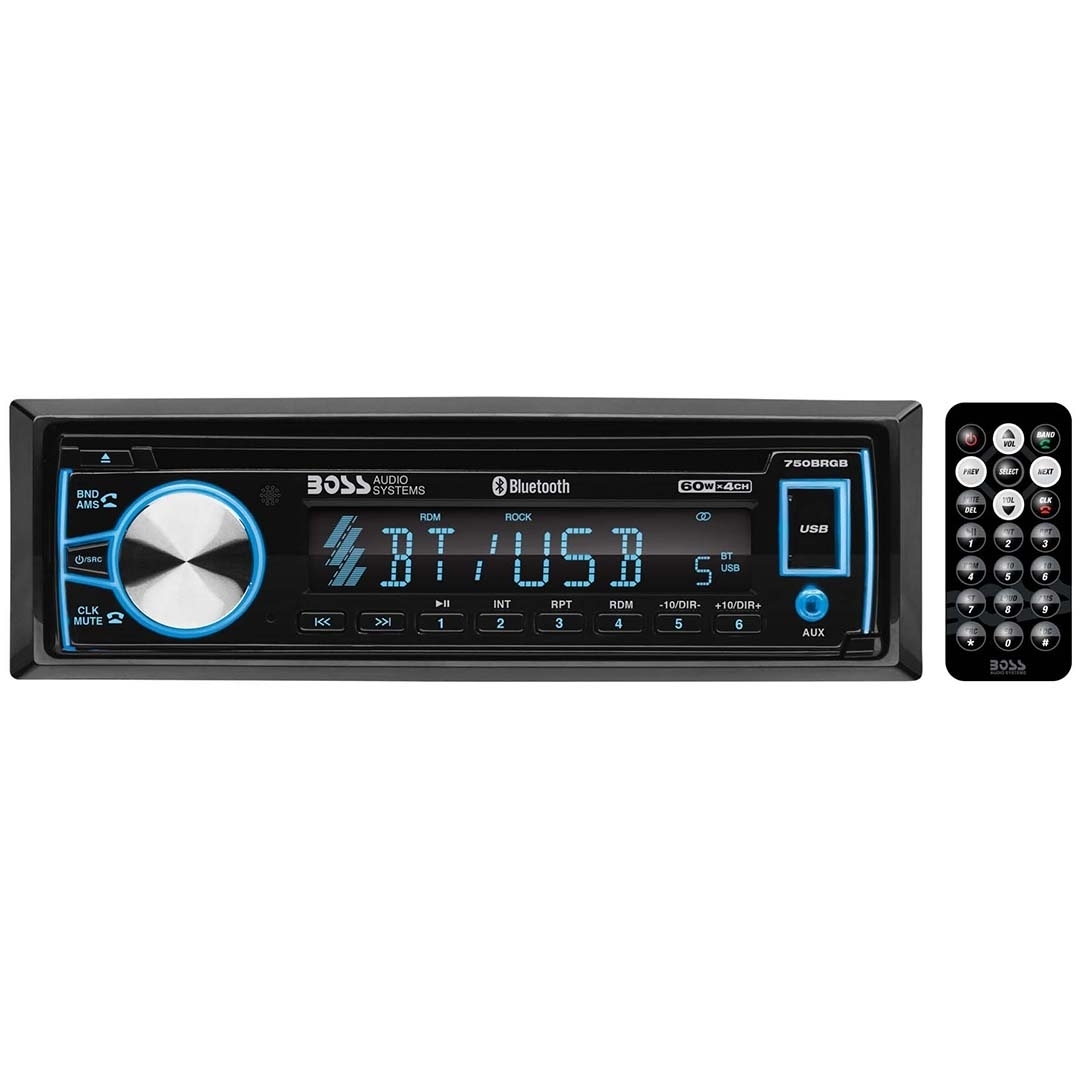 BOSS Audio Systems 750BRGB Single Din Bluetooth Car Stereo - CD, USB, AM/FM