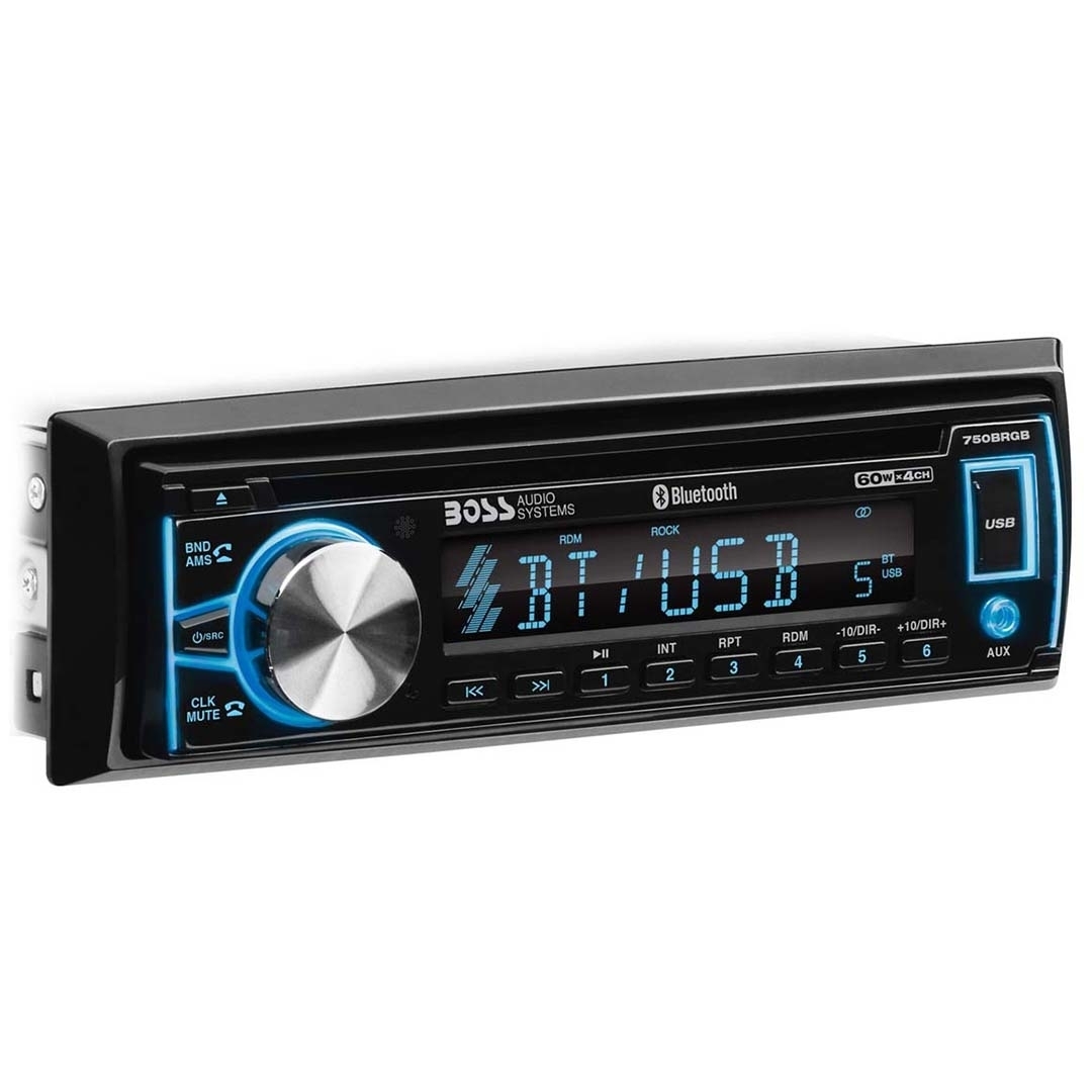 BOSS Audio Systems 750BRGB Single Din Bluetooth Car Stereo - CD, USB, AM/FM