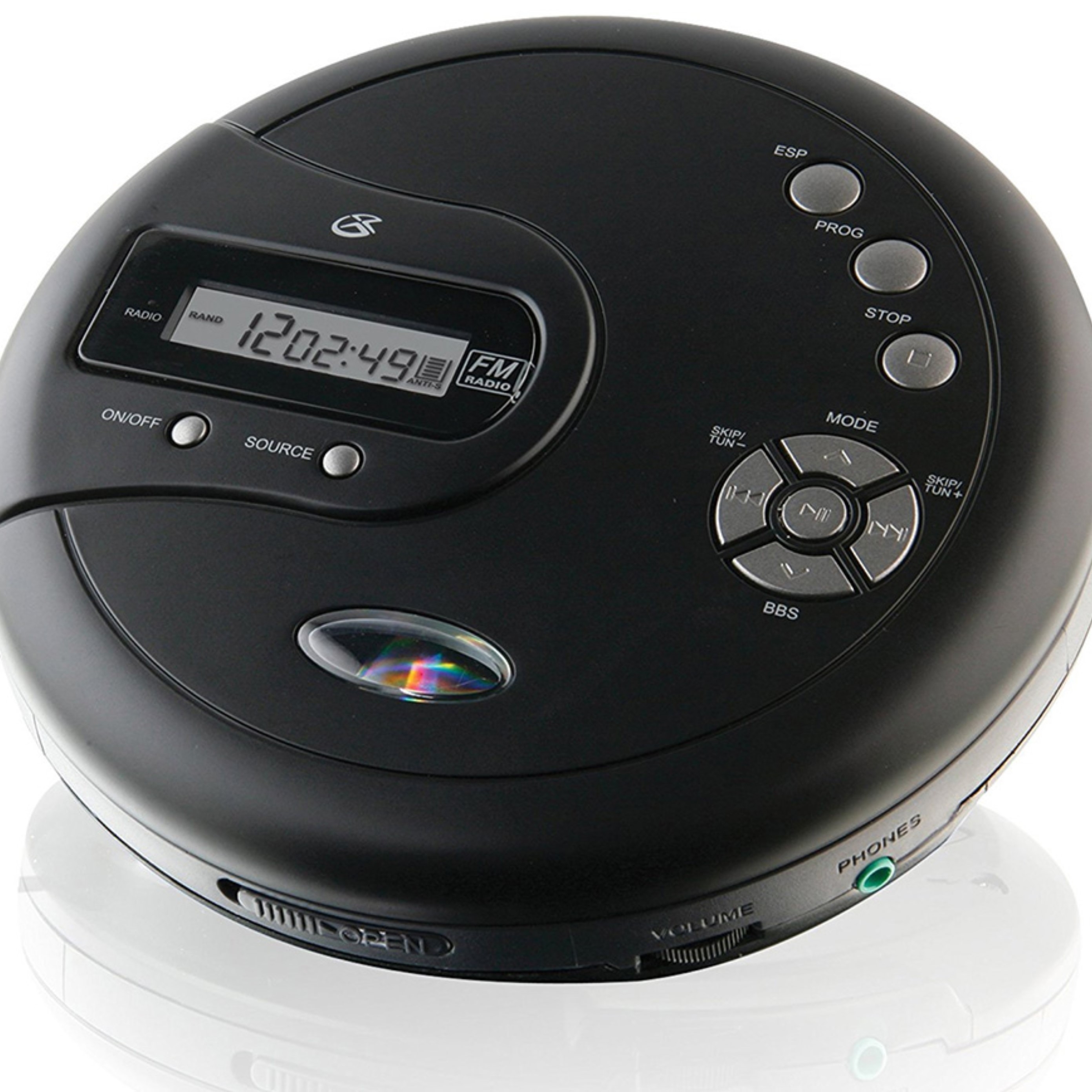 PC332B GPX Portable CD Player Anti-Skip Protection, FM Radio And Stereo Ear NEW