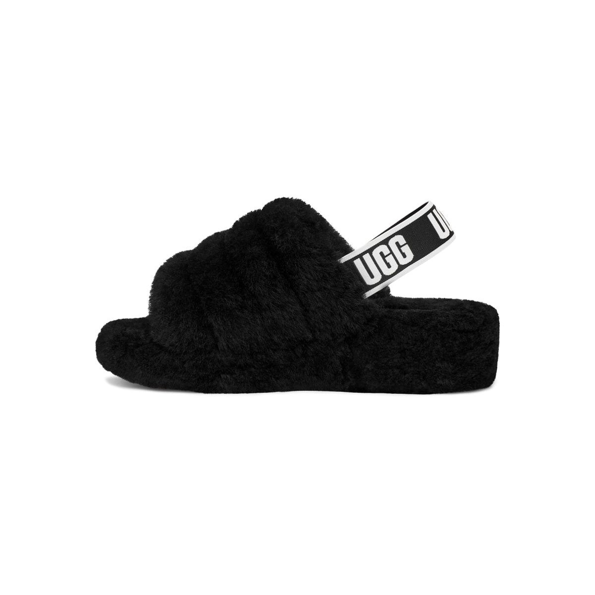 UGG Women's Fluff Yeah Slide Slipper Black - 1095119-BLK BLACK - BLACK, 7