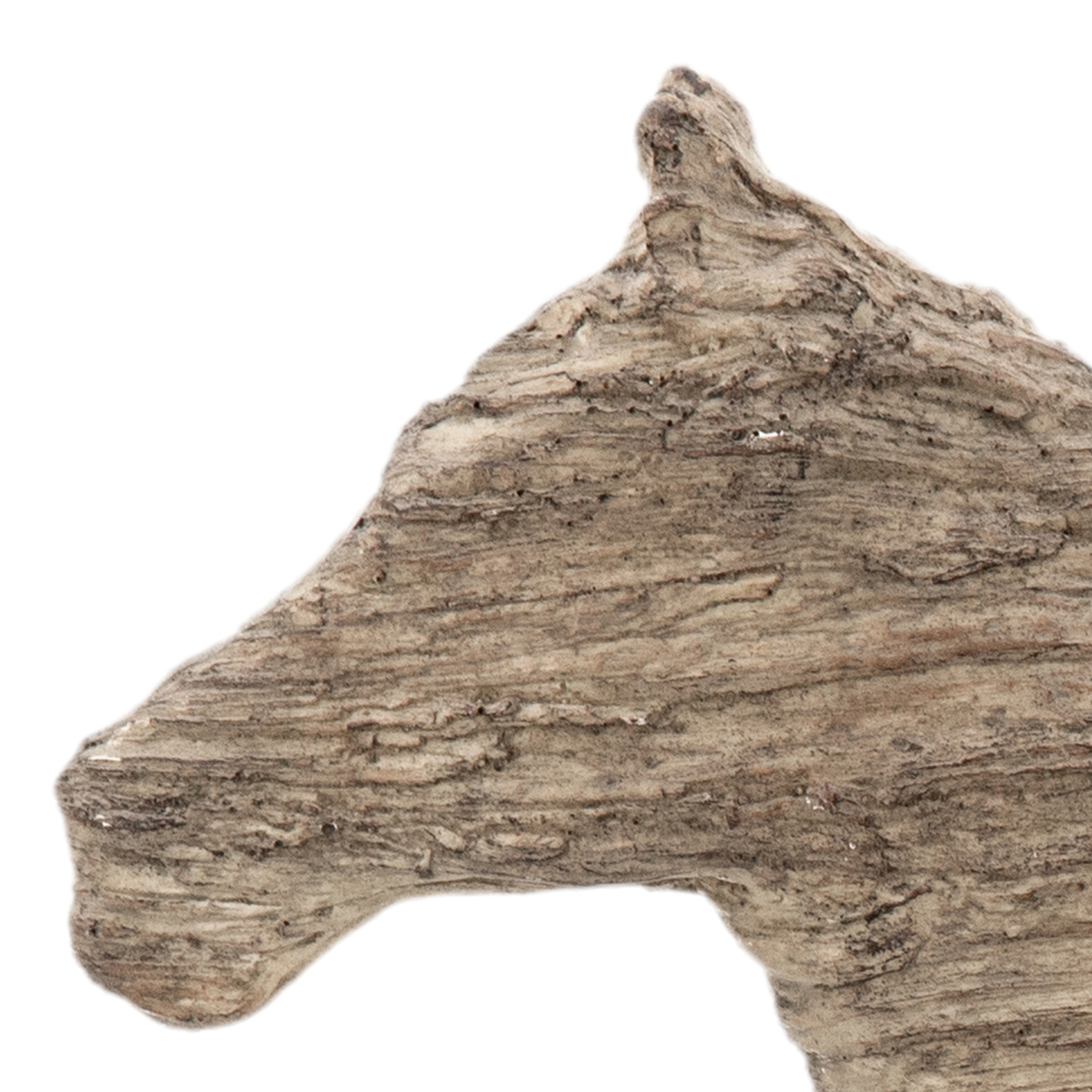 20 Inch Accent Decor Figurine Polyresin Standing Horse, Natural Wood Finish- Saltoro Sherpi