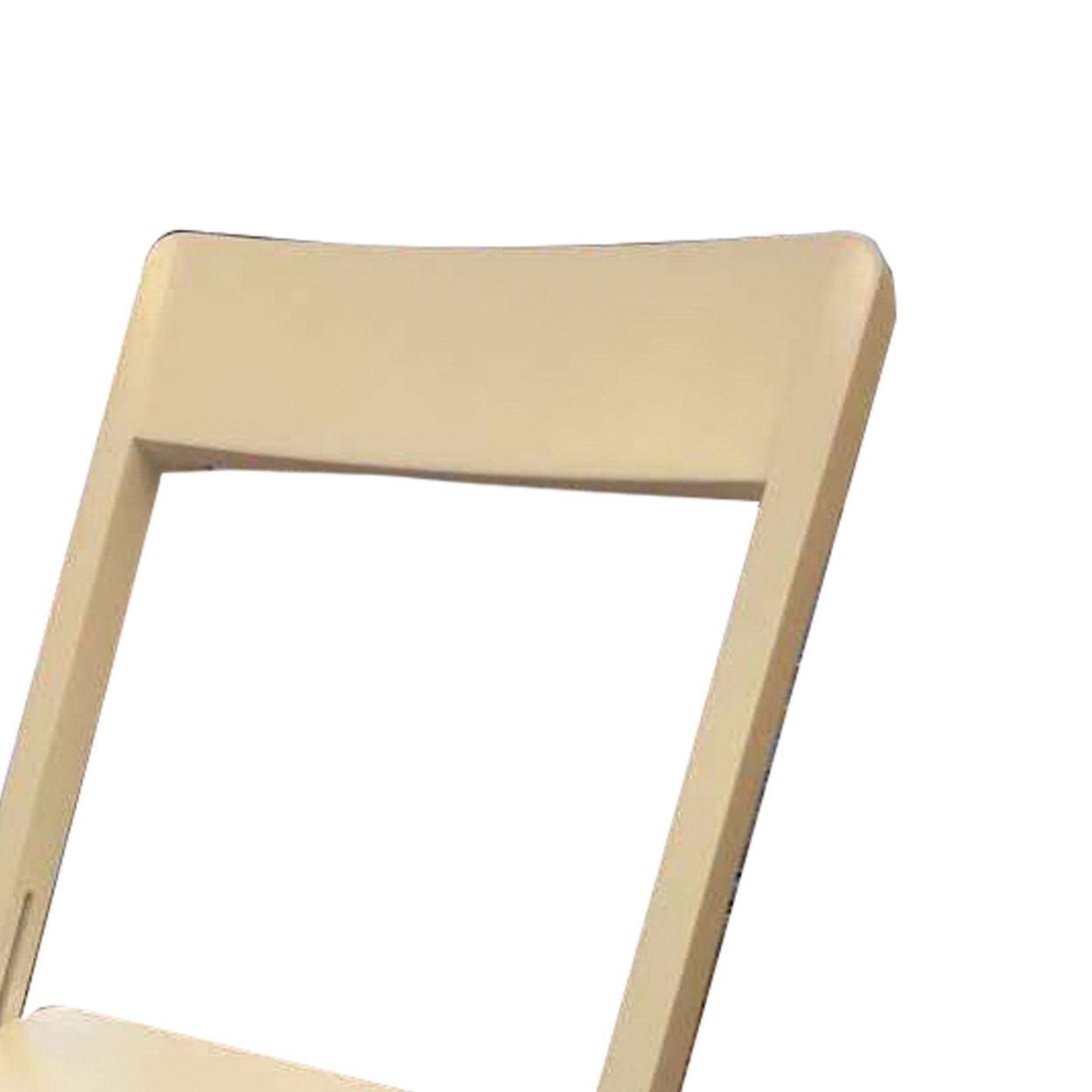 34 Inch Folding Chair, High Quality Metal Frame And Angled Legs, Beige- Saltoro Sherpi
