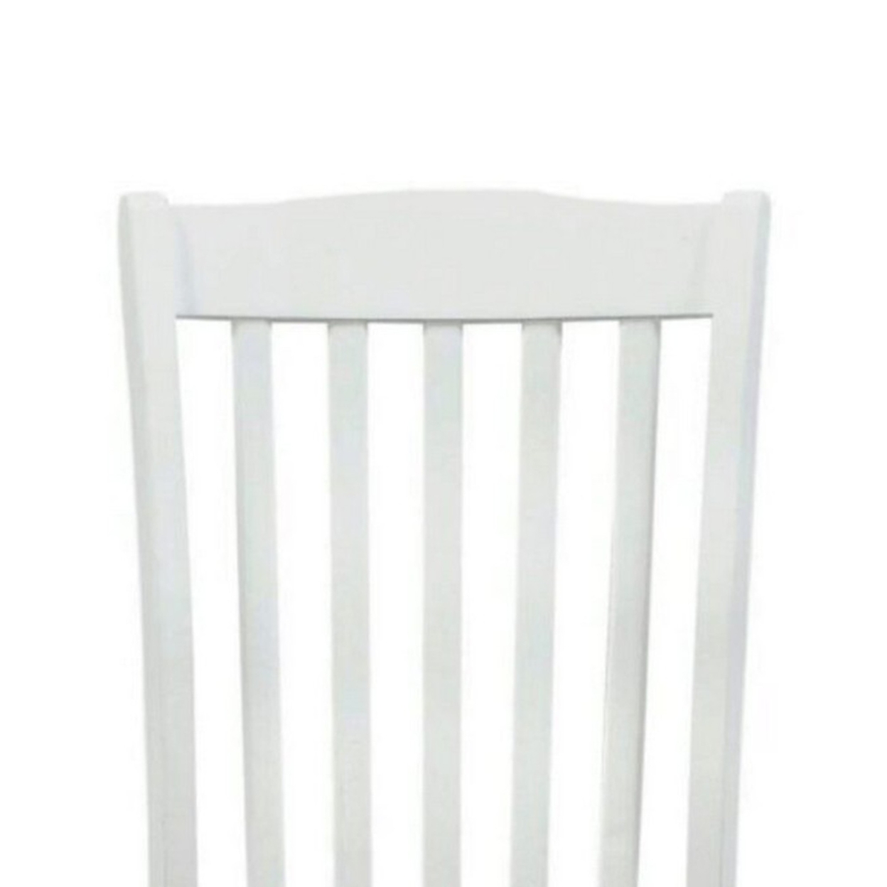 22 Inch Solid Wood Side Chair, Classic, Slatted, Set Of 2, White, Brown- Saltoro Sherpi