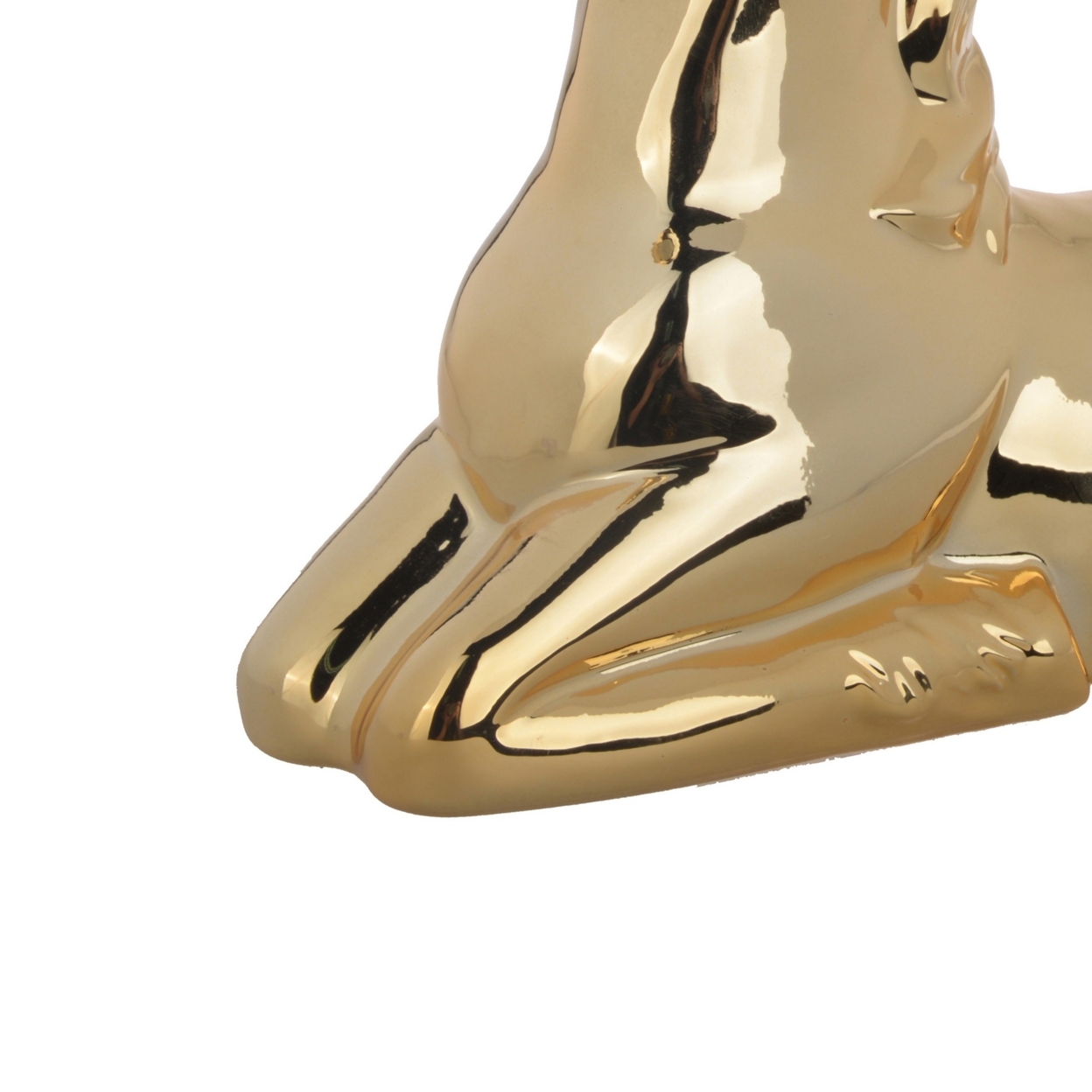 11 Inch Sitting Unicorn Figurine, Ceramic Statuette In Gold Metallic Finish- Saltoro Sherpi