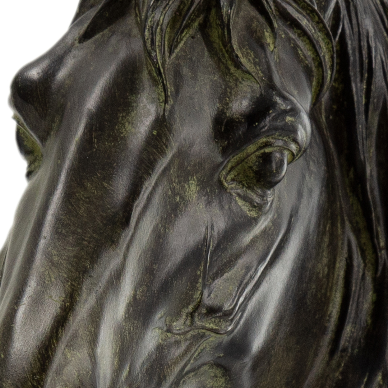 16 Inch Modern Decorative Figurine Sculpture, Horse Bust, Black Polyresin- Saltoro Sherpi