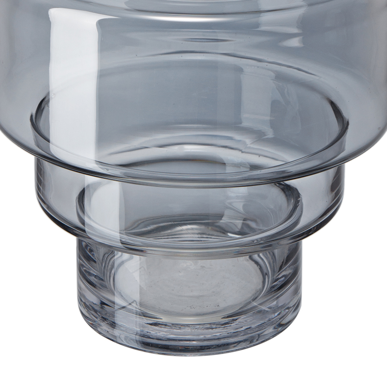 Alma 14 Inch Modern Vase, Geometric Design, Silver Luster Glass Frame- Saltoro Sherpi