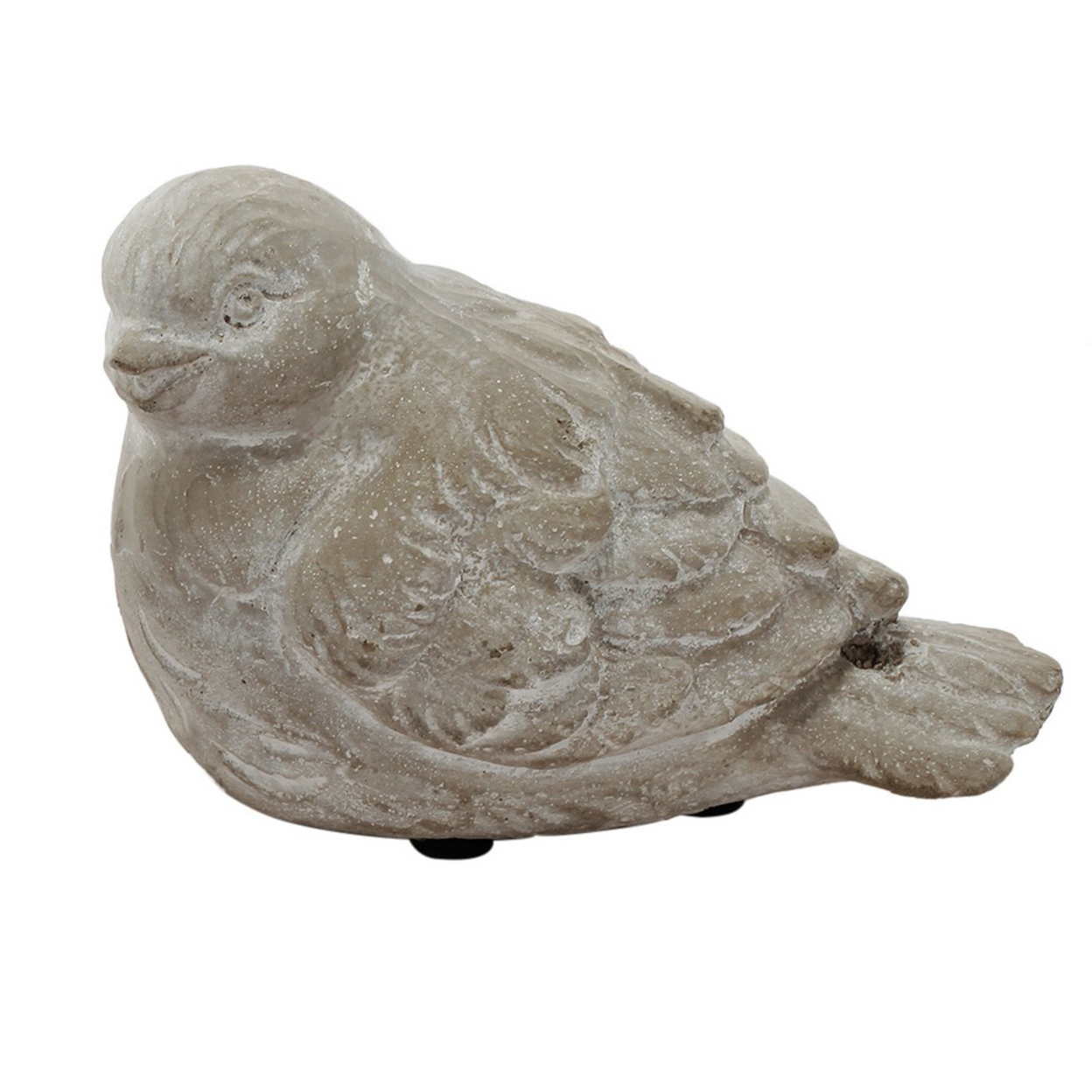 Kima Set Of 2 Sitting Resting Birds Accent Decor, Weathered Gray Ceramic- Saltoro Sherpi