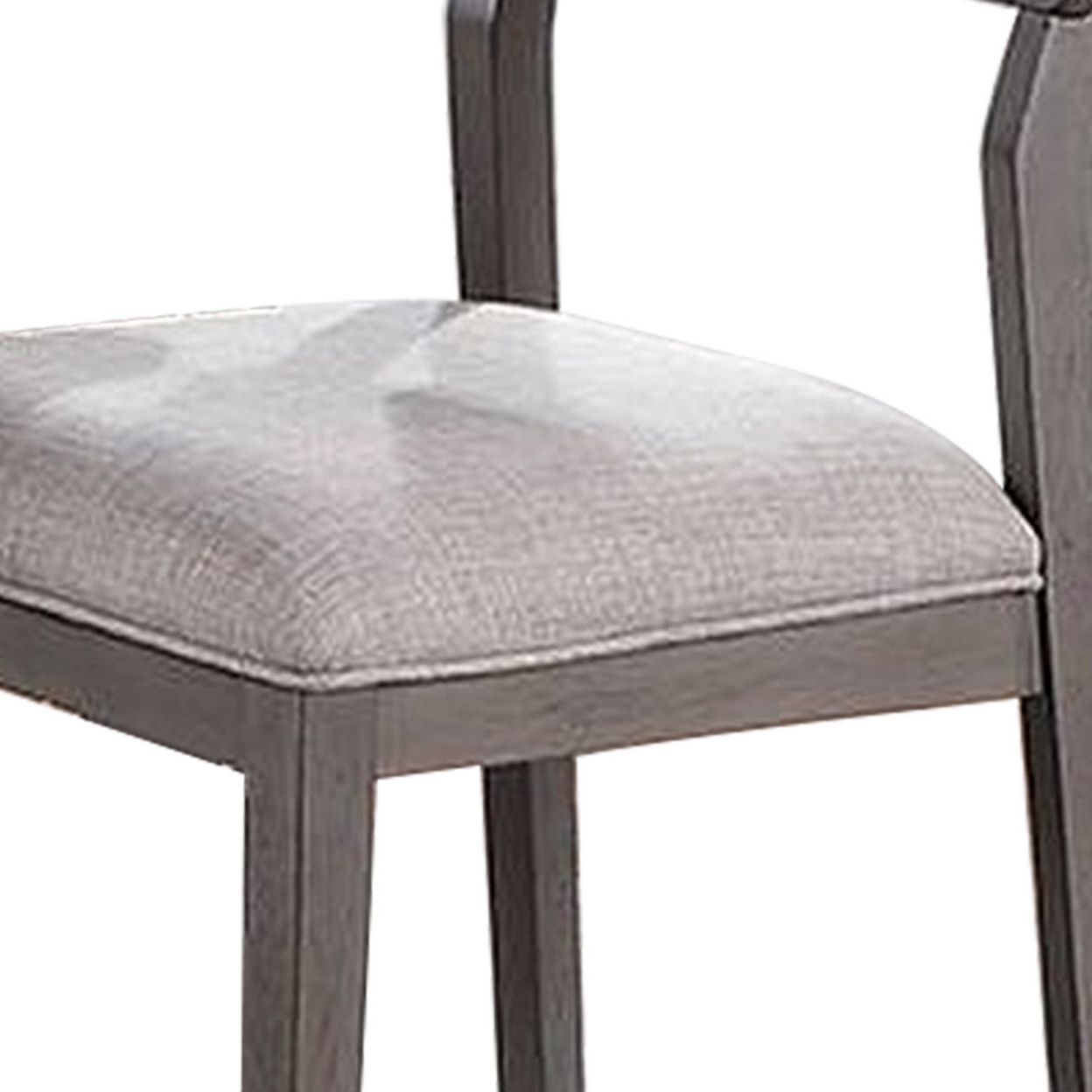 Kya 21 Inch Modern Dining Chair, Ladder Back, Gray Seat, Set Of 2, Gray- Saltoro Sherpi