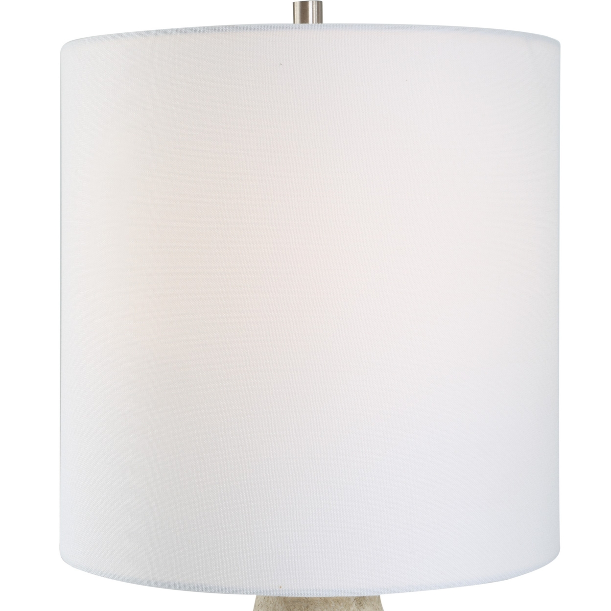 24 Inch Naturally Crafted Table Lamp, Porcelain Ceramic, Classic, White- Saltoro Sherpi