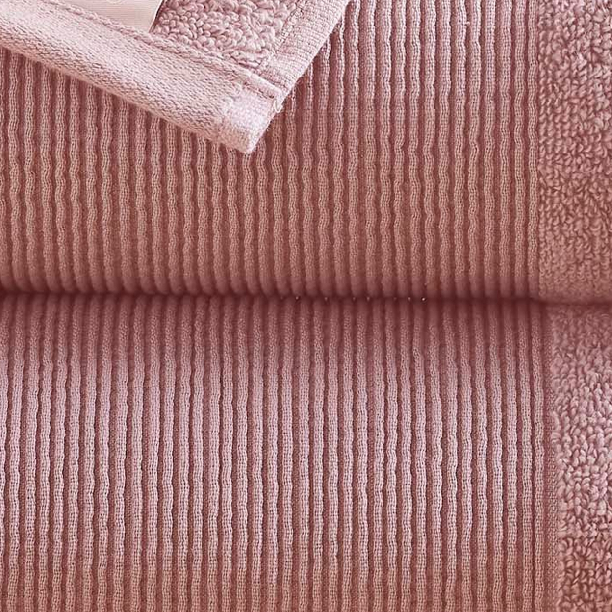 Lyra 2 Piece Ultra Soft Towel Set, Cotton, Absorbent Shaggy Texture, Pink- Saltoro Sherpi