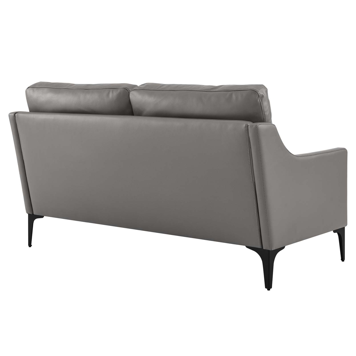 Corland Leather Loveseat, Gray