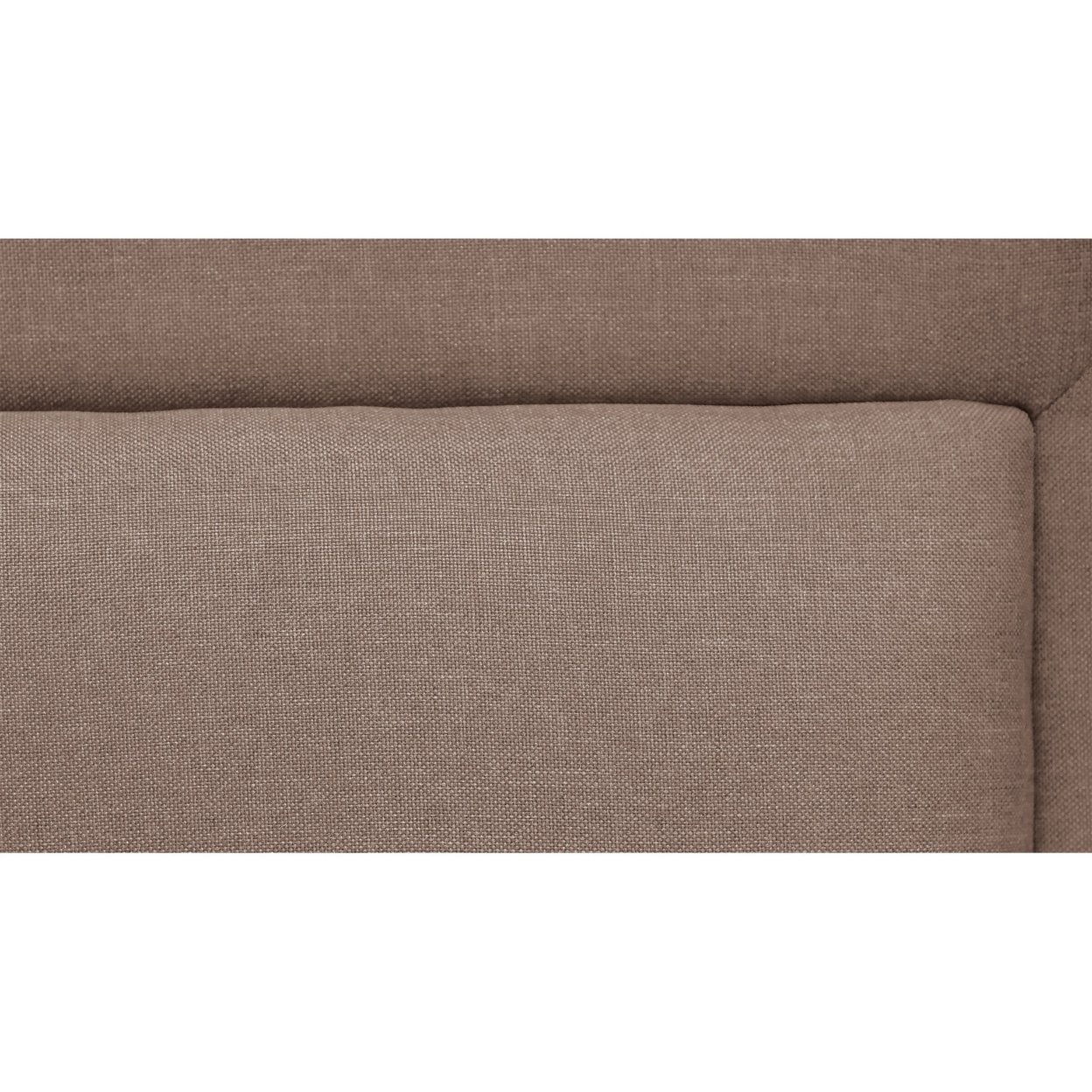 Liam Full Bed, Brown Polylinen Upholstered Bed, Horizontal Tufted Headboard- Saltoro Sherpi