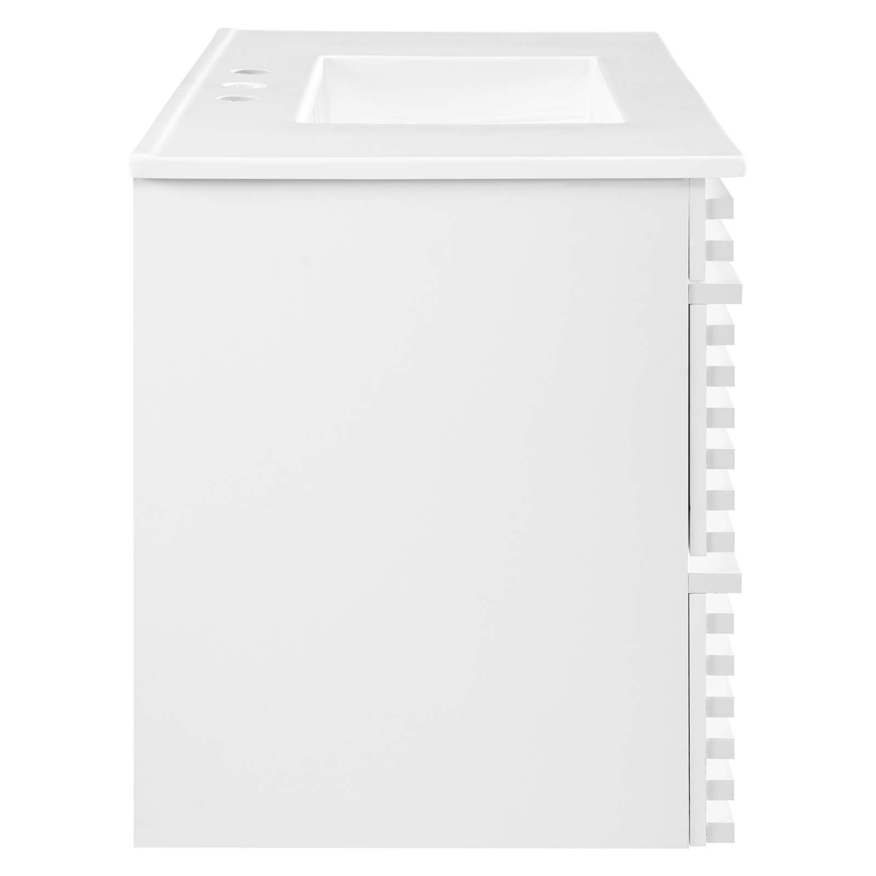 Render 36 Wall-Mount Bathroom Vanity, White White