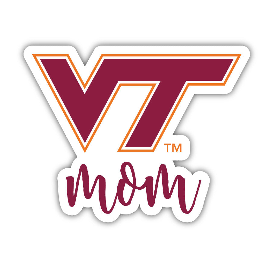 Virginia Tech Hokies 4 Inch Proud Mom Die Cut Decal - Hokie
