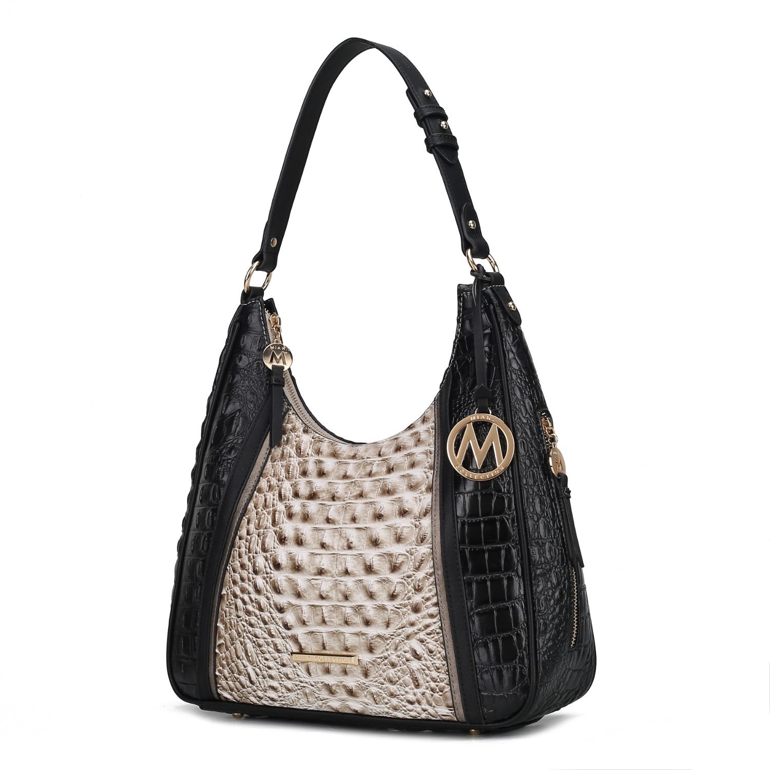 MKF Collection Becket Faux Crocodile-Embossed Vegan Leather Women's Shoulder Bag By Mia K - Stone