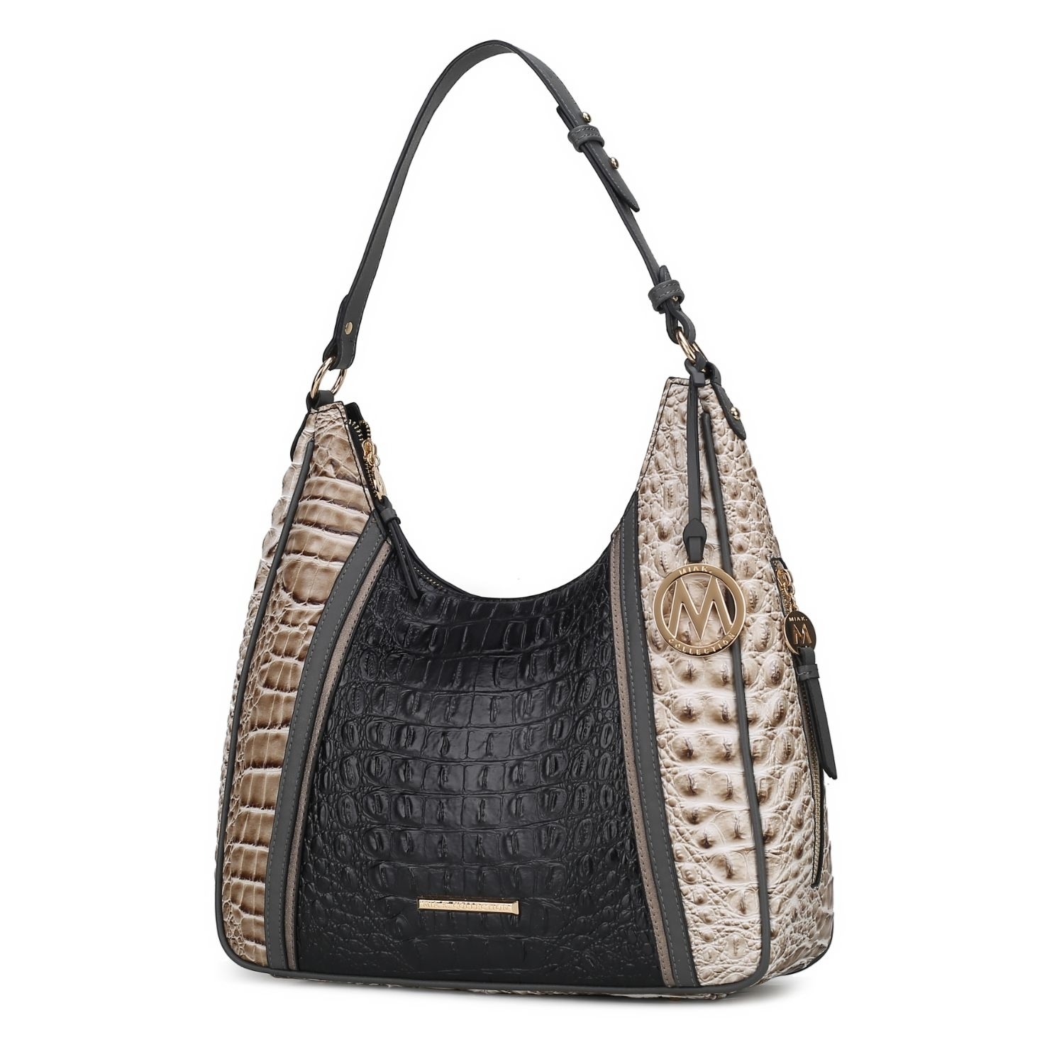 MKF Collection Becket Faux Crocodile-Embossed Vegan Leather Women's Shoulder Bag By Mia K - Grey