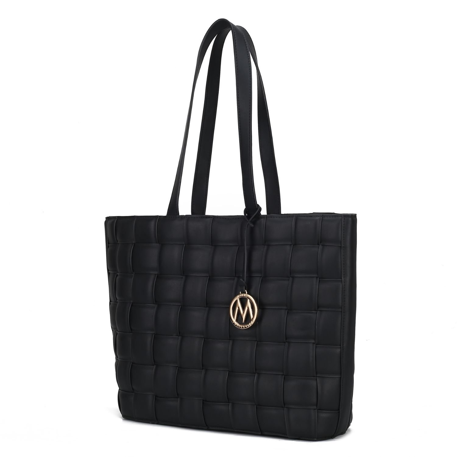 MKF Collection Rowan Woven Vegan Leather Women's Tote Bag By Mia K - Pewter