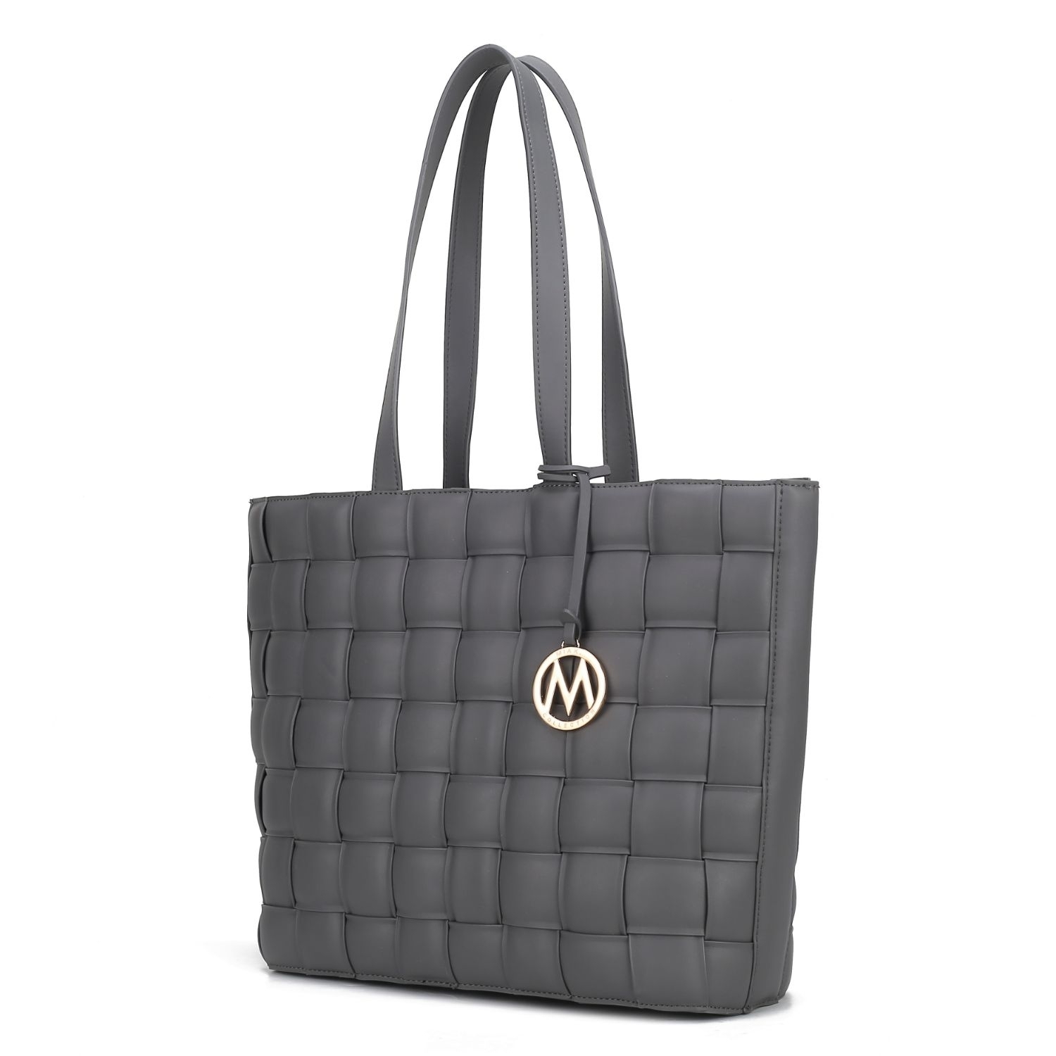 MKF Collection Rowan Woven Vegan Leather Women's Tote Bag By Mia K - Charcoal