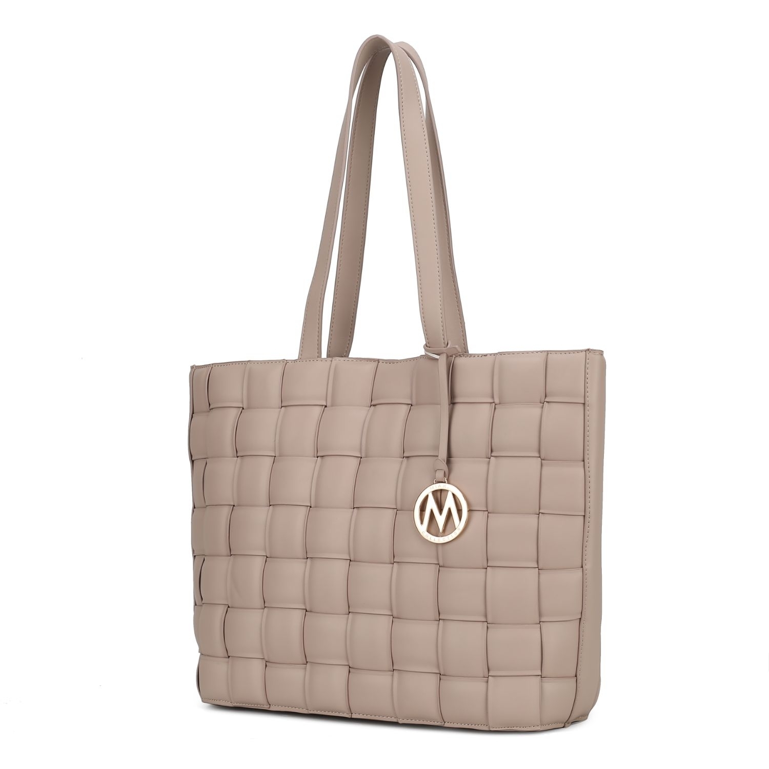 MKF Collection Rowan Woven Vegan Leather Women's Tote Bag By Mia K - Taupe