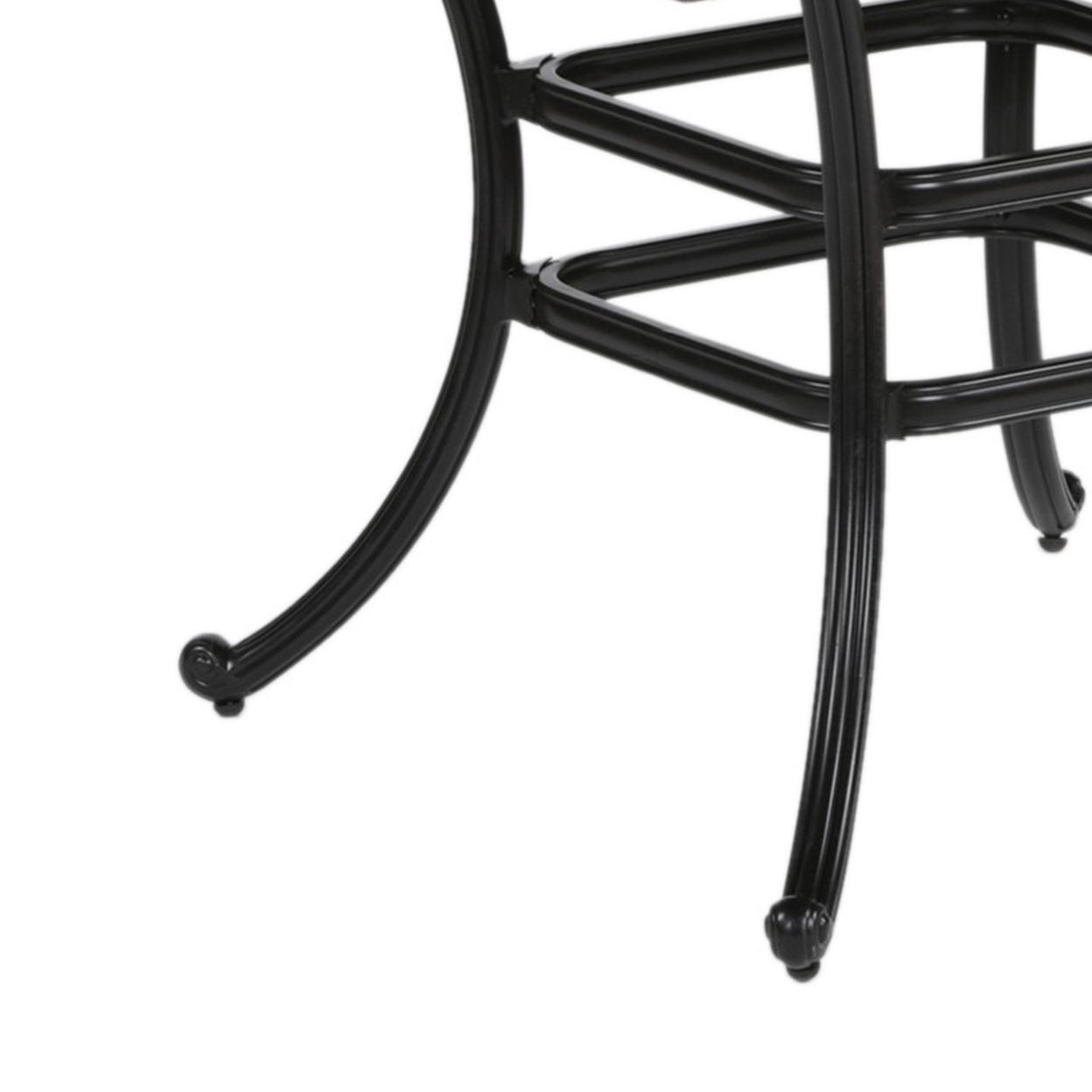 Zoe 44 Inch Outdoor Patio Square Dining Table, Curved Leg, Dark Bronze- Saltoro Sherpi