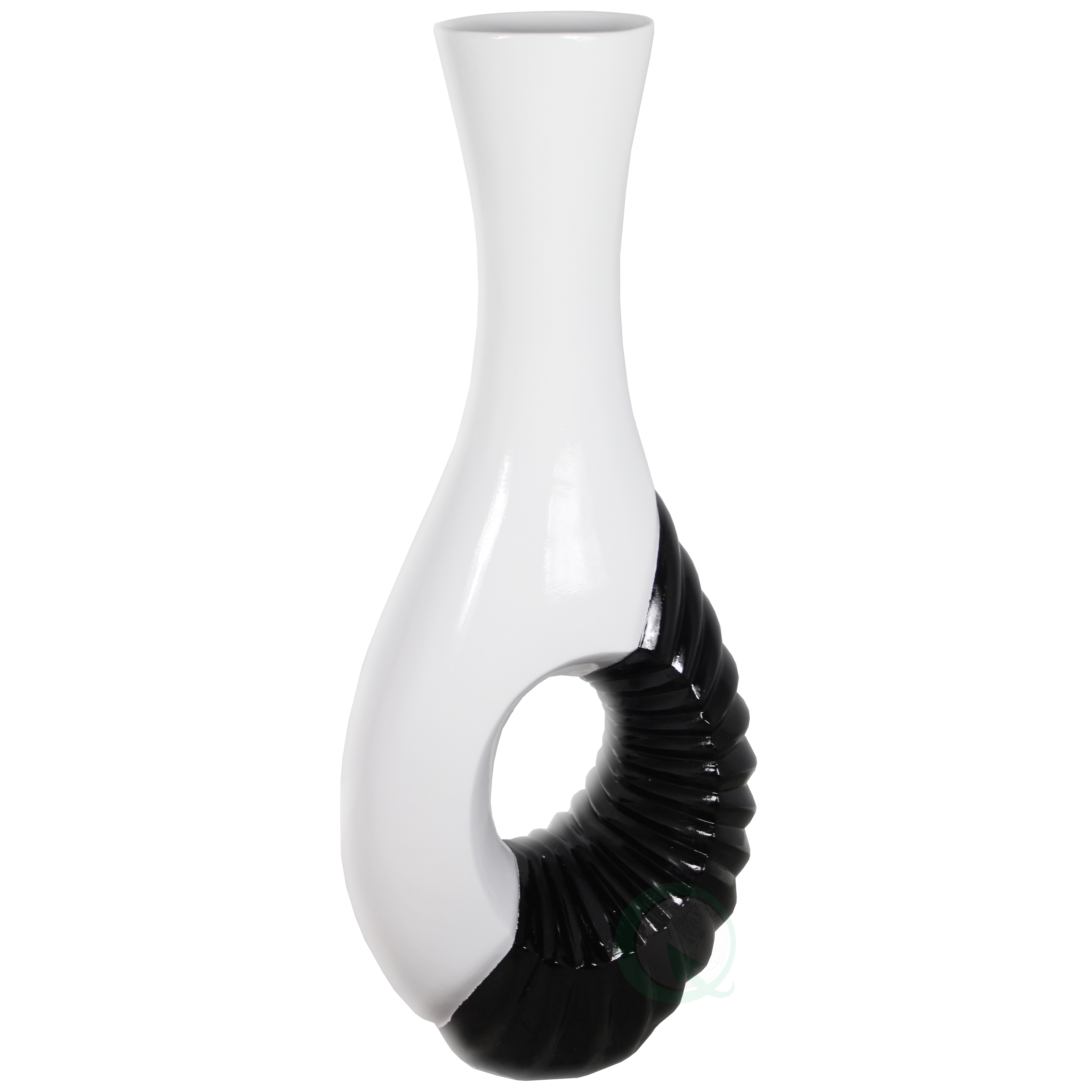 Modern Black And White Large Floor Vase - 43 Inch Tall, Contemporary Home Decor, Minimalist Design, Elegant Room Accent, Statement Piece