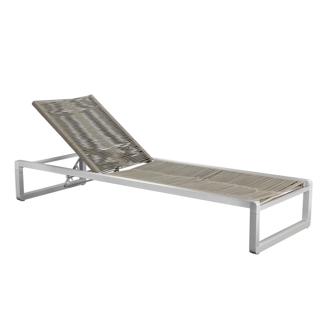 Kylo 76 Inch Outdoor Chaise Lounger, Smooth Gray Aluminum Frame, Adjustable- Saltoro Sherpi